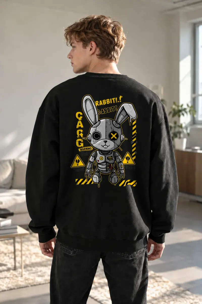 "Inflammable Rabbit" Heavy Blend Unisex Crewneck Sweatshirt | Gildan 18000