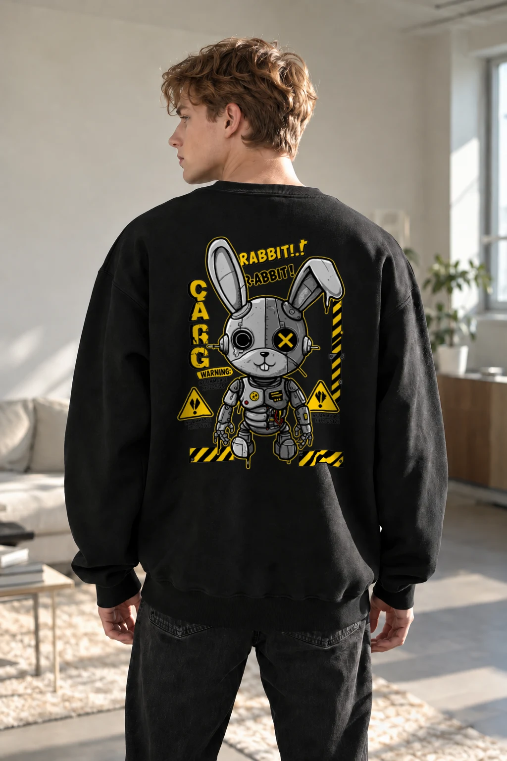 "Inflammable Rabbit" Heavy Blend Unisex Crewneck Sweatshirt | Gildan 18000