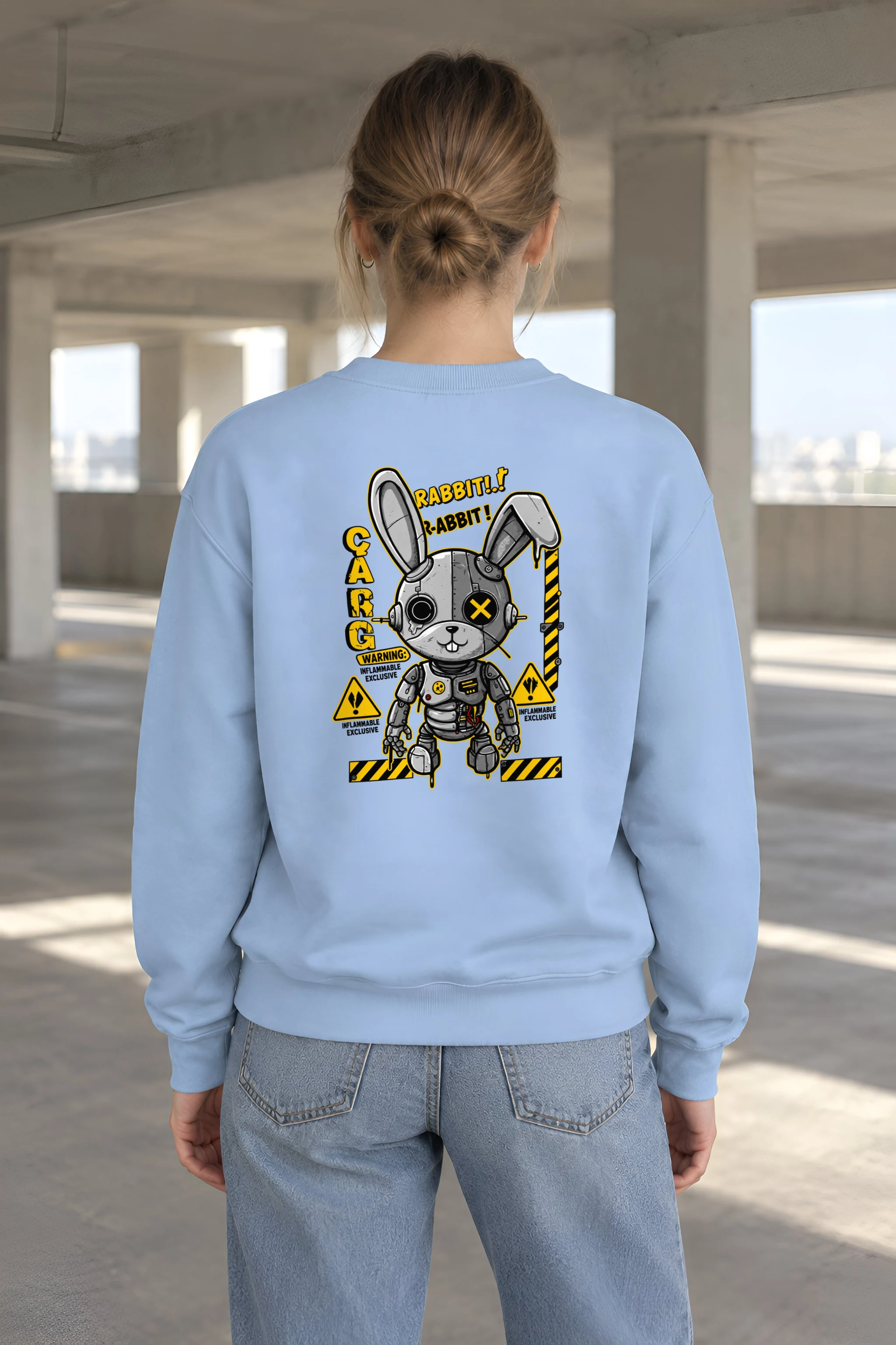"Inflammable Rabbit" 1 Crewneck Sweatshirt