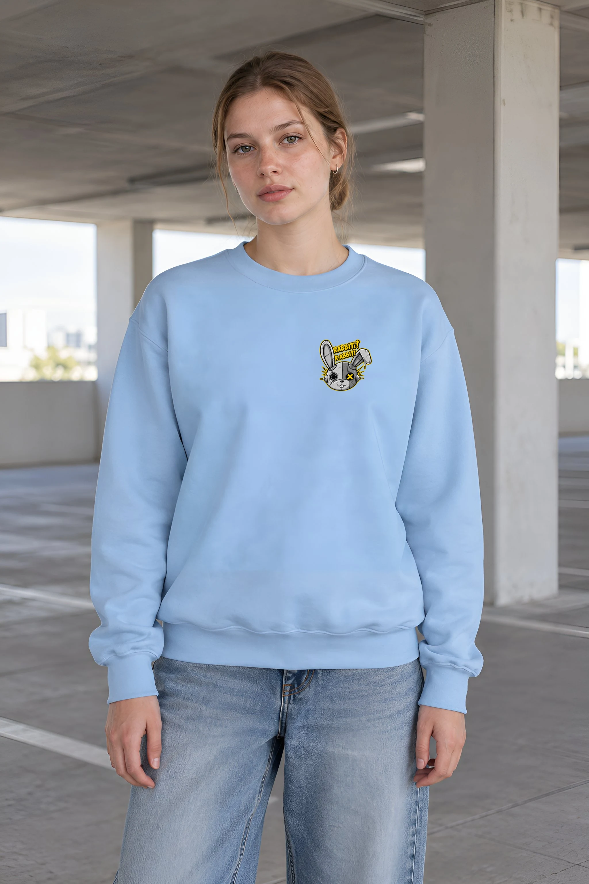 "Inflammable Rabbit" 1 Crewneck Sweatshirt