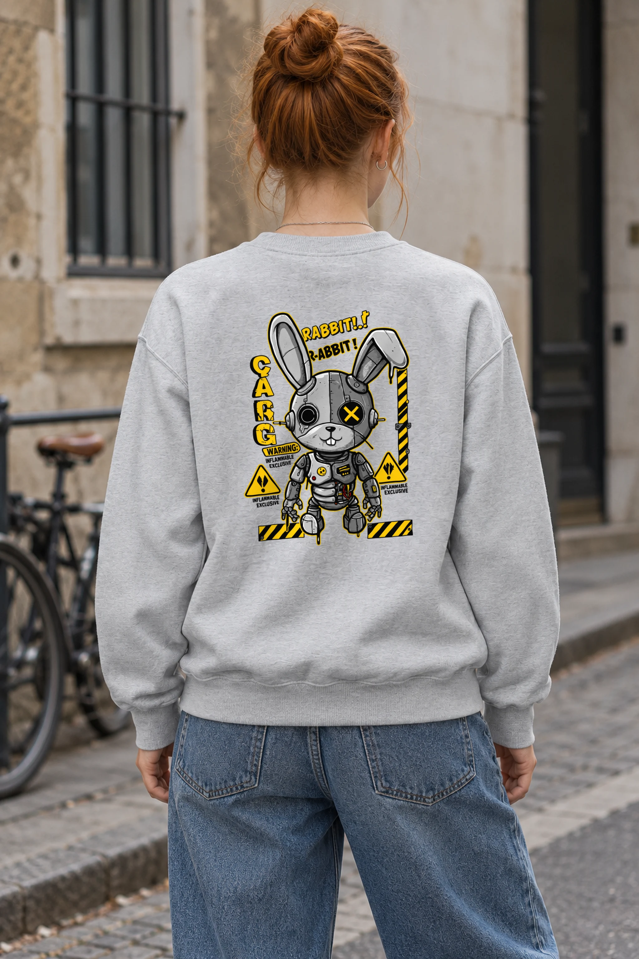 "Inflammable Rabbit" 1 Crewneck Sweatshirt