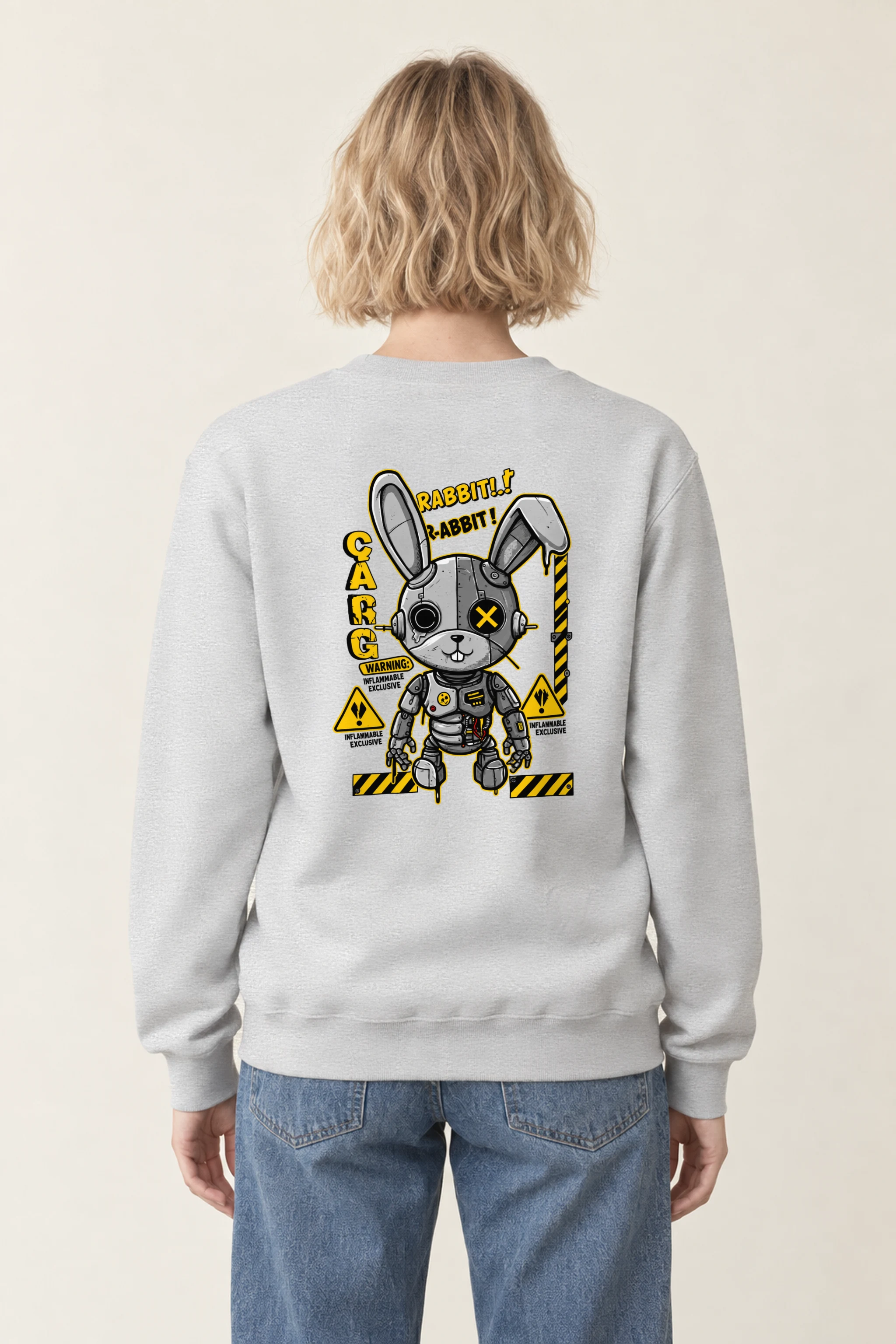 "Inflammable Rabbit" 1 Crewneck Sweatshirt