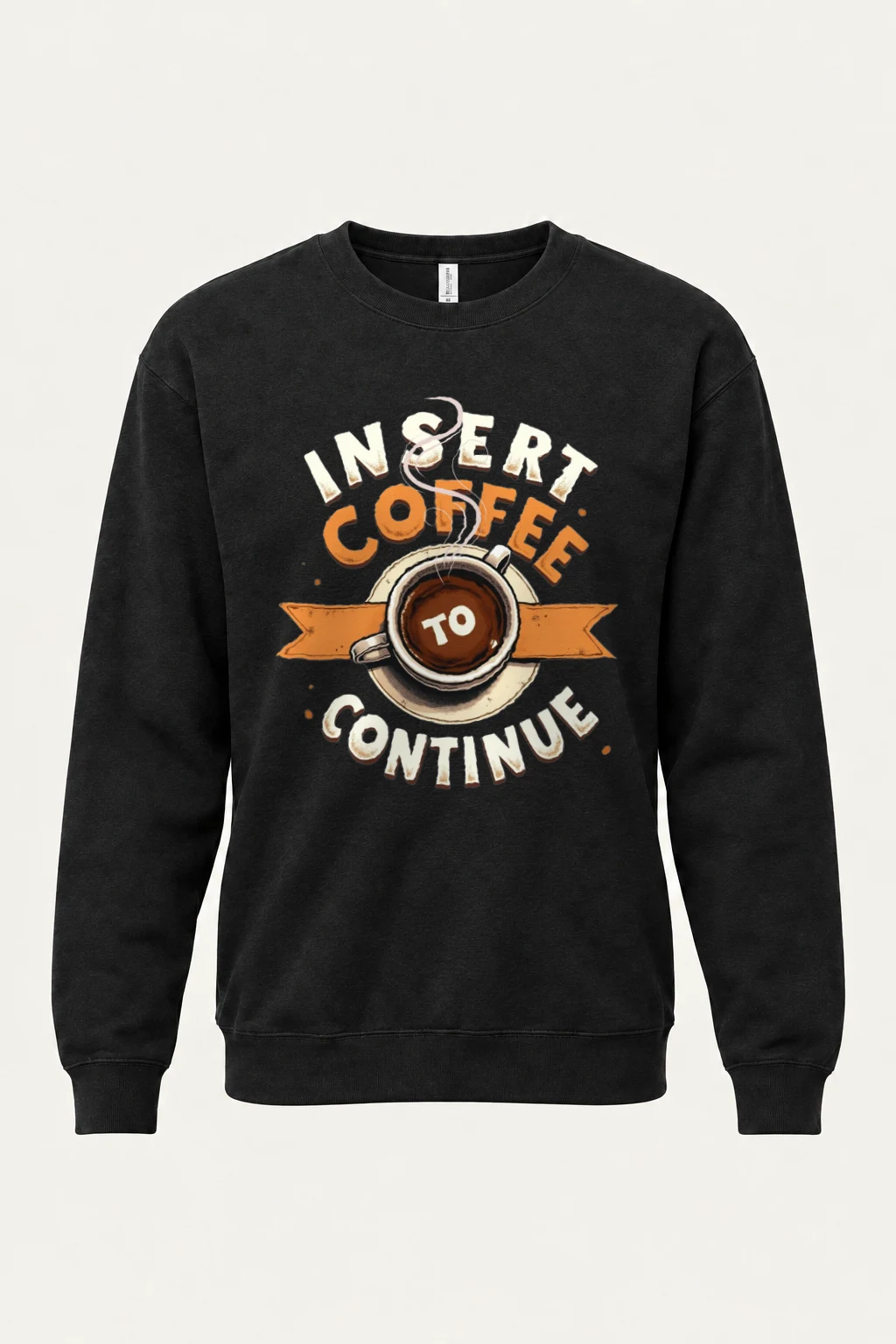 "Insert Coffee To Continue" Heavy Blend Unisex Crewneck Sweatshirt | Gildan 18000