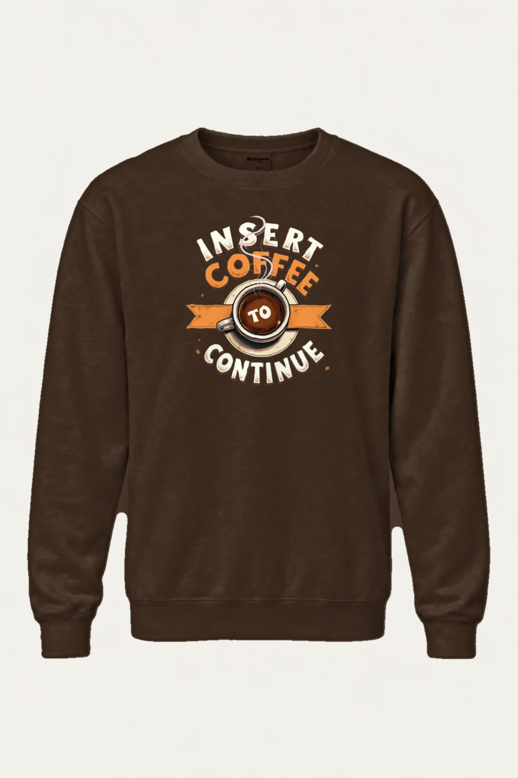 "Insert Coffee To Continue" Heavy Blend Unisex Crewneck Sweatshirt | Gildan 18000