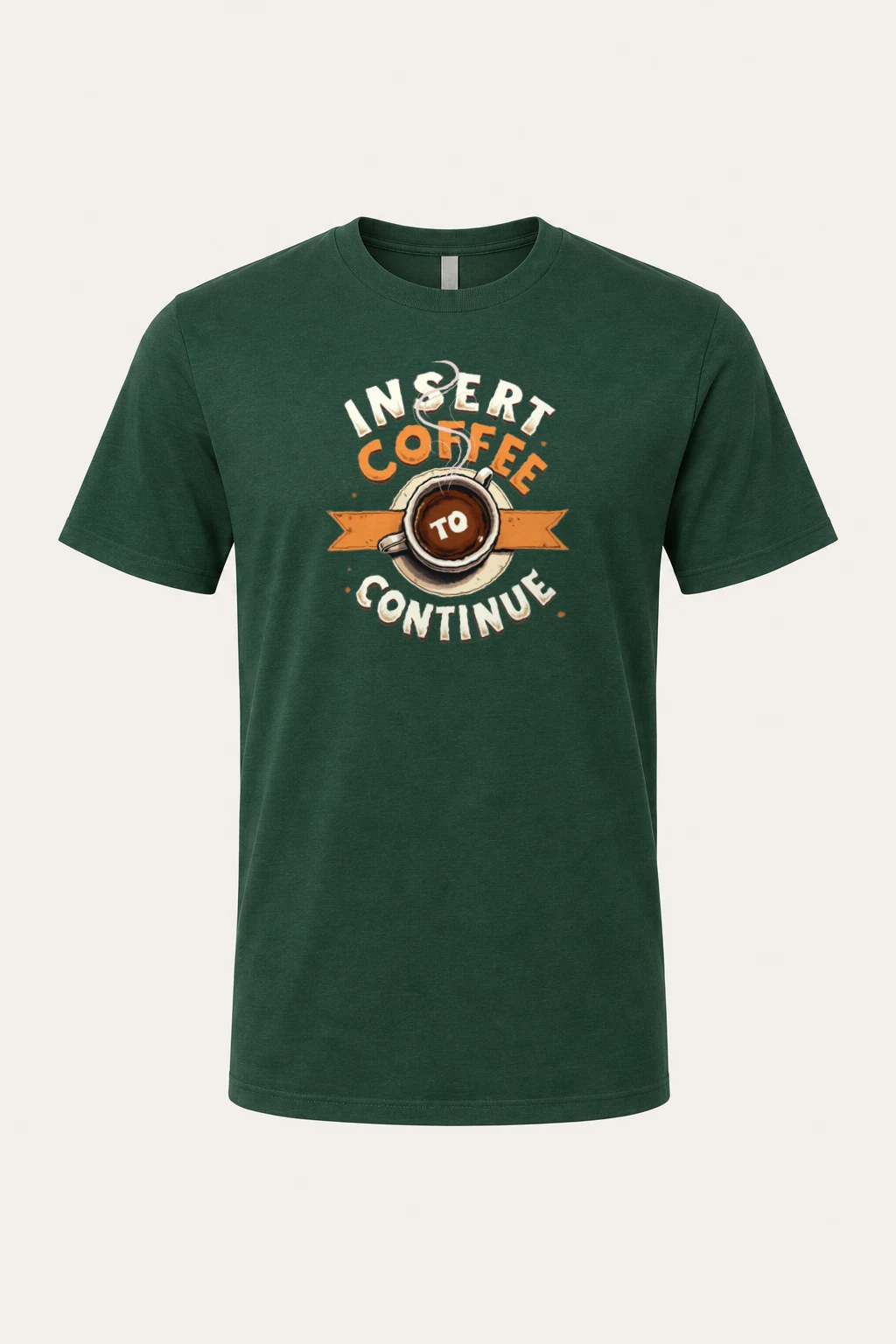 "Insert Coffee To Continue" Heavyweight Unisex Crewneck T-shirt | Gildan 5000