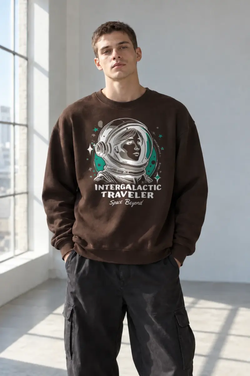 "Intergalactic Traveler" Heavy Blend Unisex Crewneck Sweatshirt | Gildan 18000