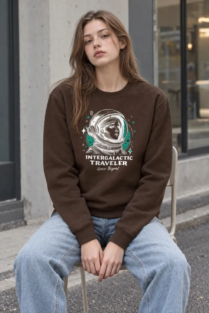 "Intergalactic Traveler" Heavy Blend Unisex Crewneck Sweatshirt | Gildan 18000