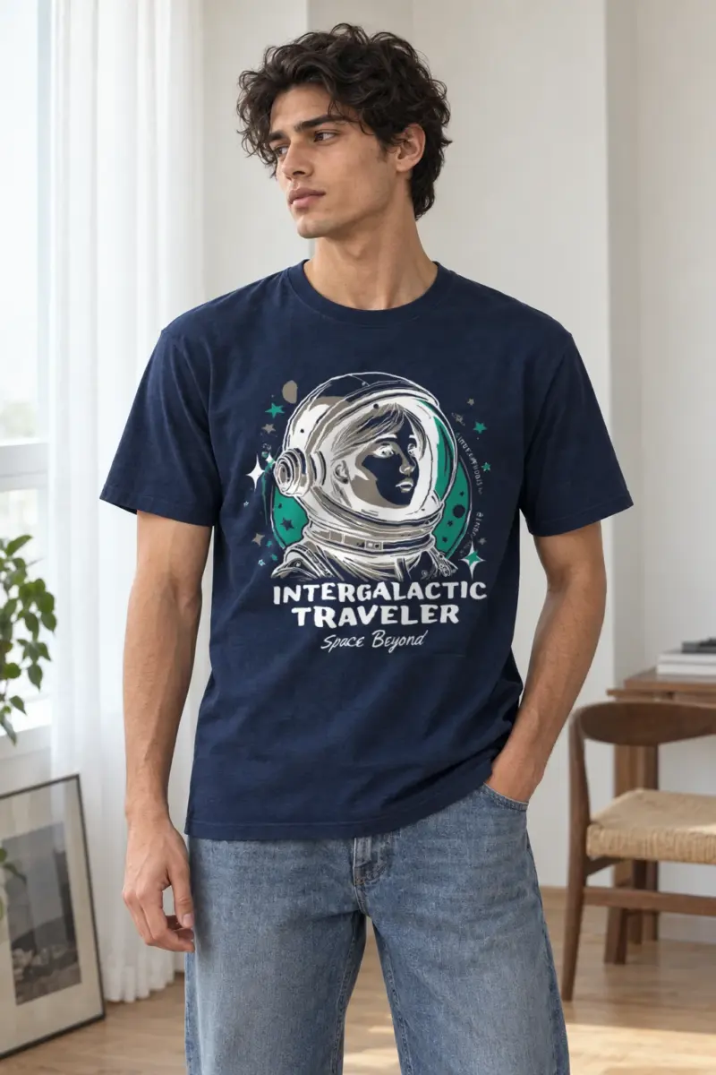 "Intergalactic Traveler" Heavyweight Unisex Crewneck T-shirt | Gildan 5000