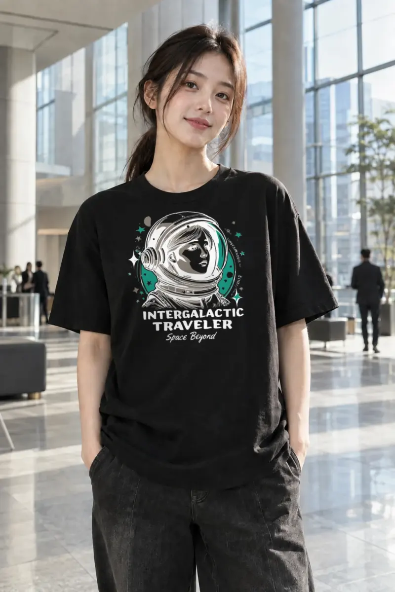 “Intergalactic Traveler” Heavyweight Unisex Crewneck T-shirt | Gildan 5000