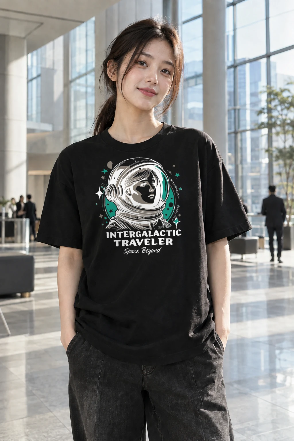"Intergalactic Traveler" Heavyweight Unisex Crewneck T-shirt | Gildan 5000