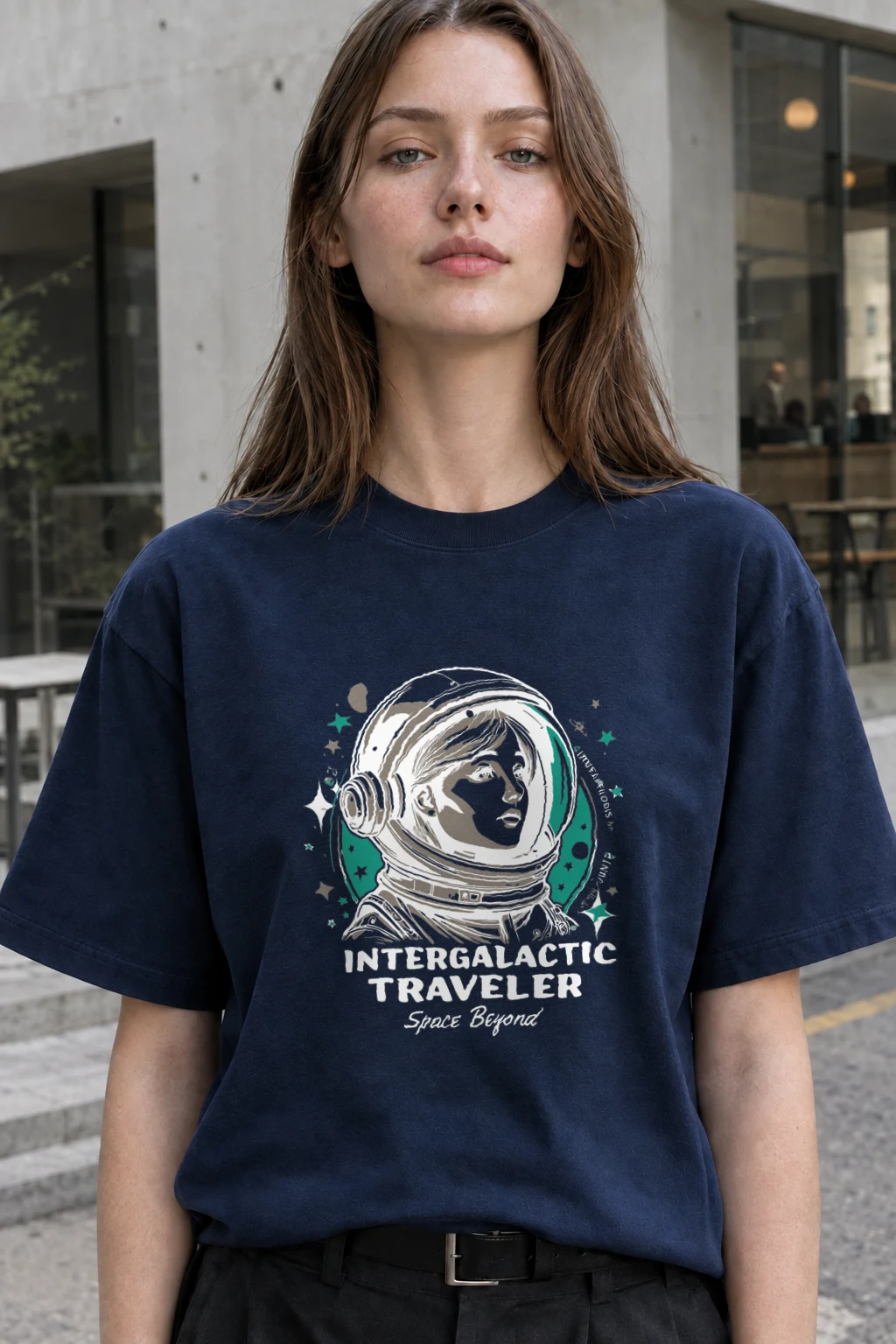 "Intergalactic Traveler" Heavyweight Unisex Crewneck T-shirt | Gildan 5000