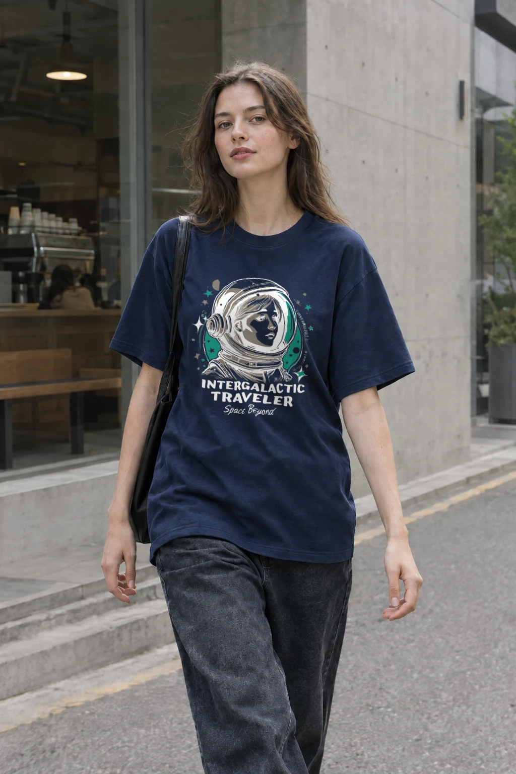 "Intergalactic Traveler" Heavyweight Unisex Crewneck T-shirt | Gildan 5000