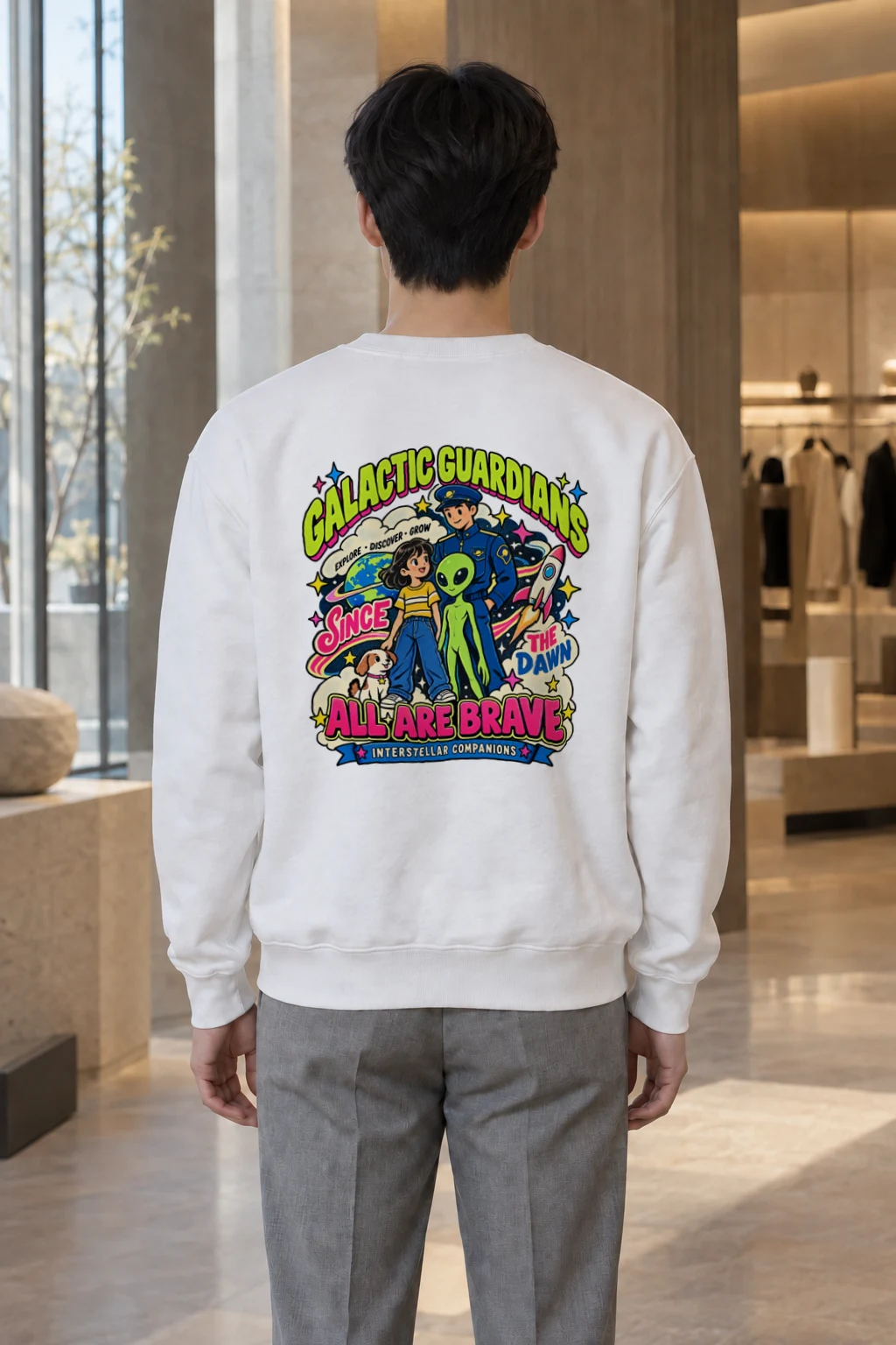 "Interstellar Companions" Heavy Blend Unisex Crewneck Sweatshirt | Gildan 18000