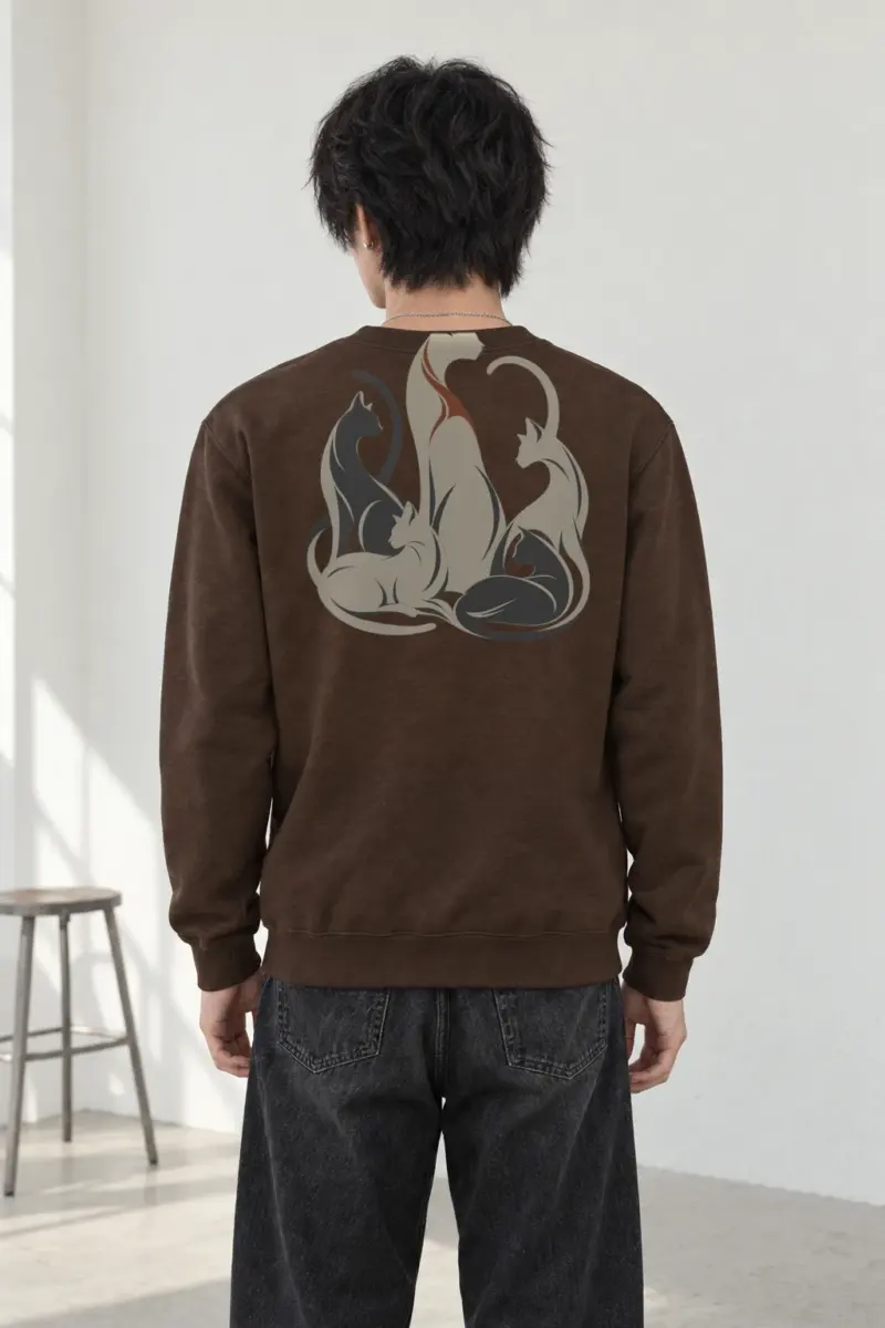 "Intertwined Five Cats" Heavy Blend Unisex Crewneck Sweatshirt