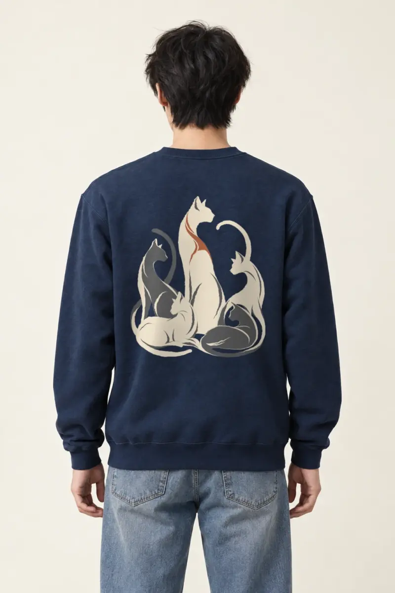 "Intertwined Five Cats" Heavy Blend Unisex Crewneck Sweatshirt | Gildan 18000