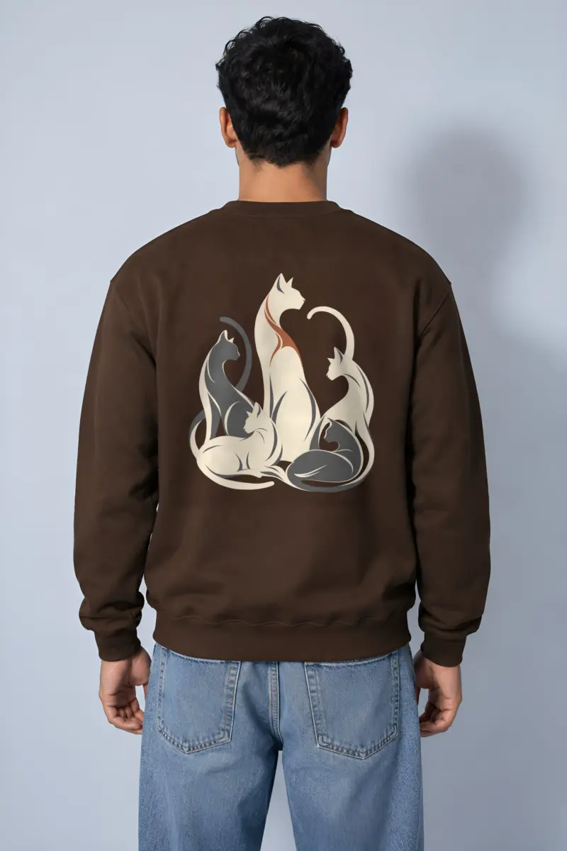 "Intertwined Five Cats" Heavy Blend Unisex Crewneck Sweatshirt