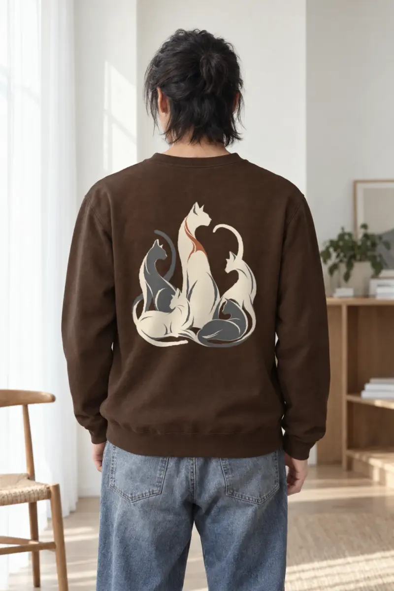 "Intertwined Five Cats" Heavy Blend Unisex Crewneck Sweatshirt