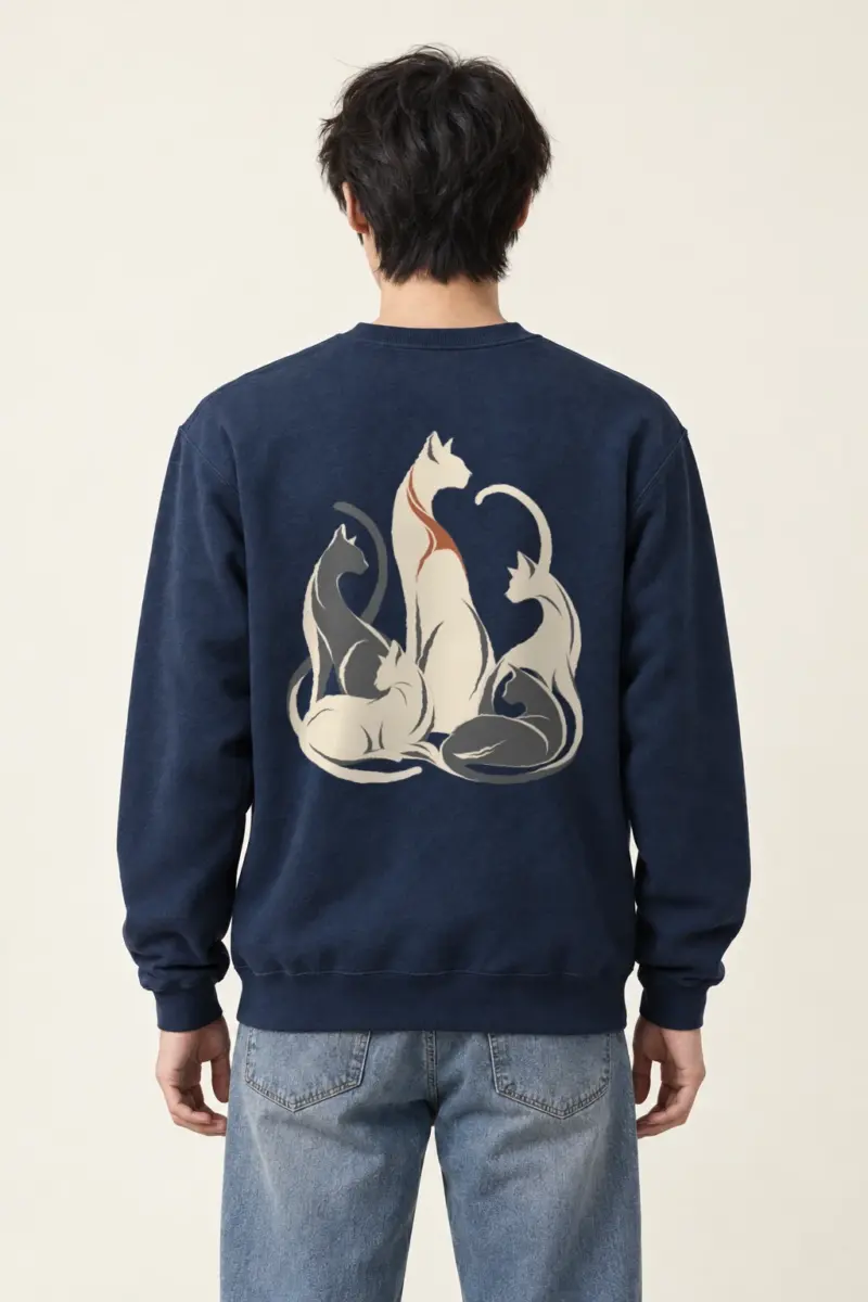 "Intertwined Five Cats" Heavy Blend Unisex Crewneck Sweatshirt | Gildan 18000