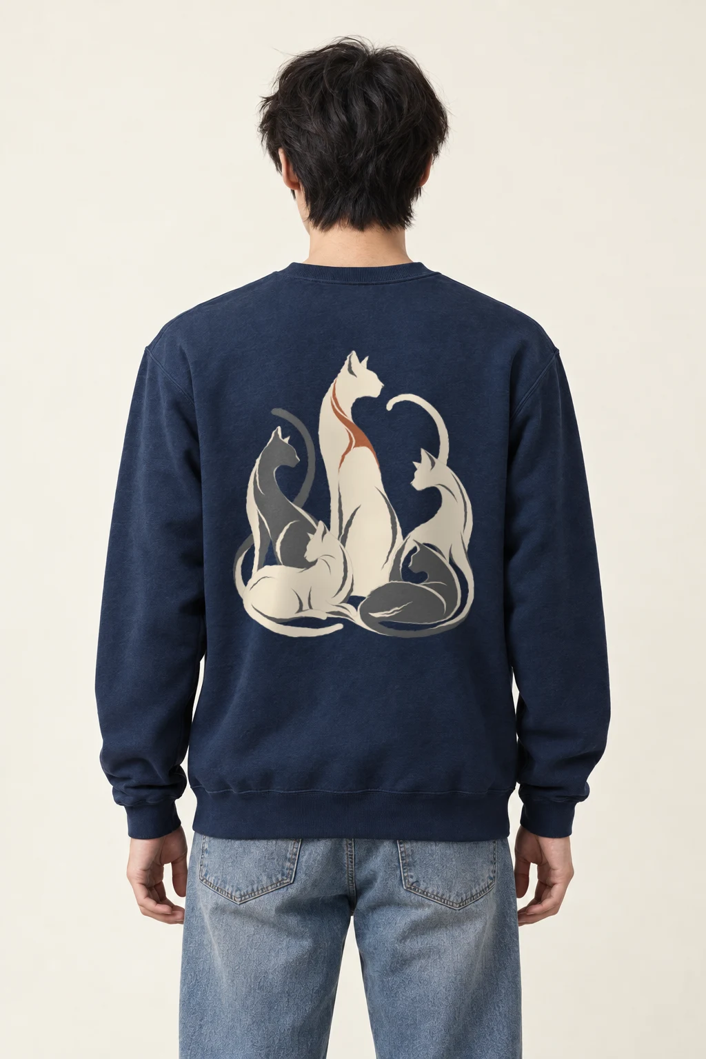 "Intertwined Five Cats" Heavy Blend Unisex Crewneck Sweatshirt
