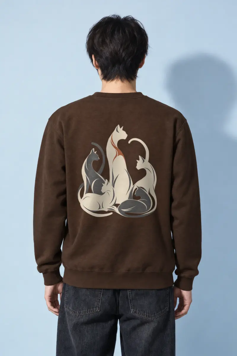"Intertwined Five Cats" Heavy Blend Unisex Crewneck Sweatshirt