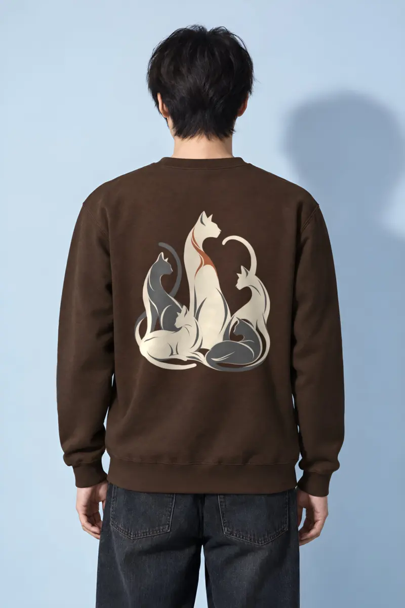 "Intertwined Five Cats" Heavy Blend Unisex Crewneck Sweatshirt