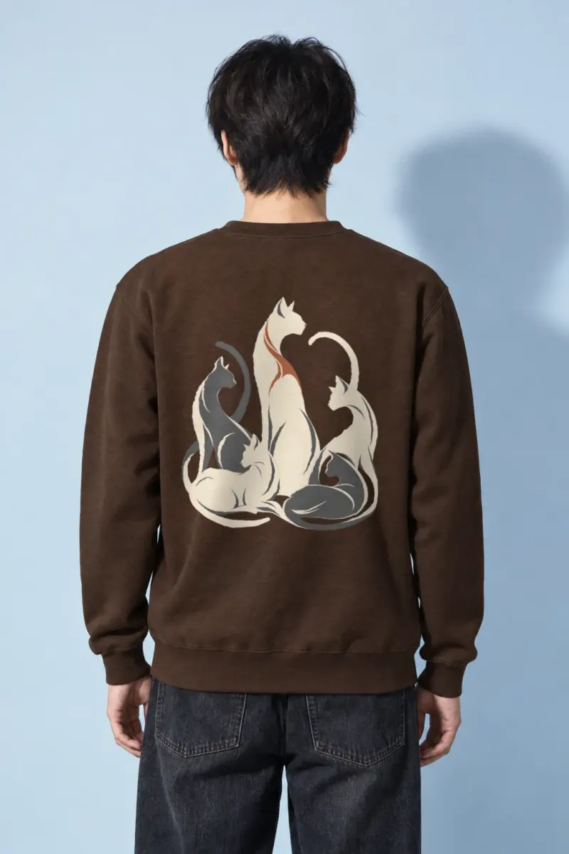 "Intertwined Five Cats" Heavy Blend Unisex Crewneck Sweatshirt