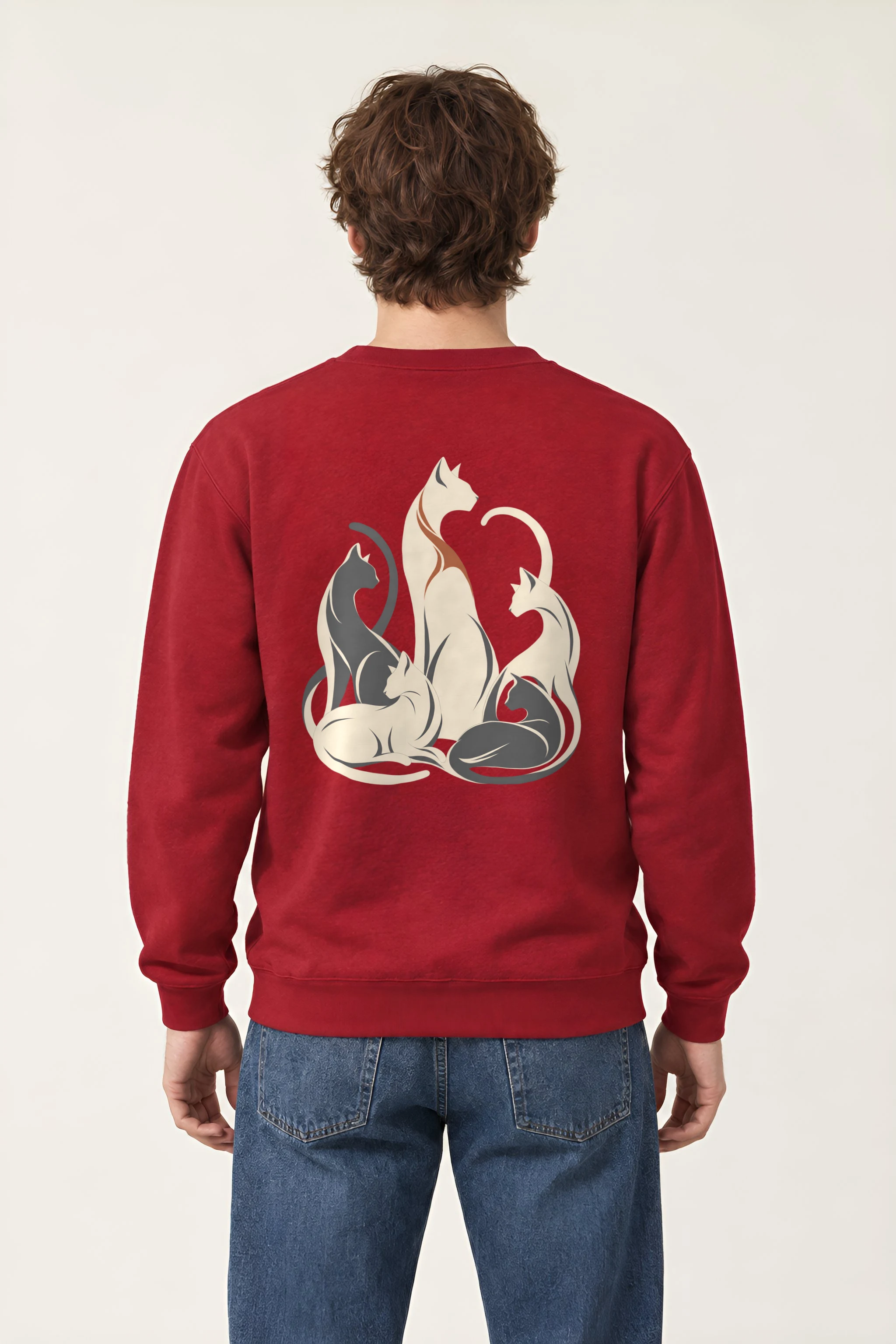 "Intertwined Five Cats" Heavy Blend Unisex Crewneck Sweatshirt