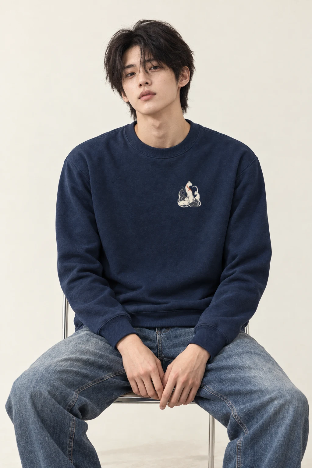 "Intertwined Five Cats" Heavy Blend Unisex Crewneck Sweatshirt