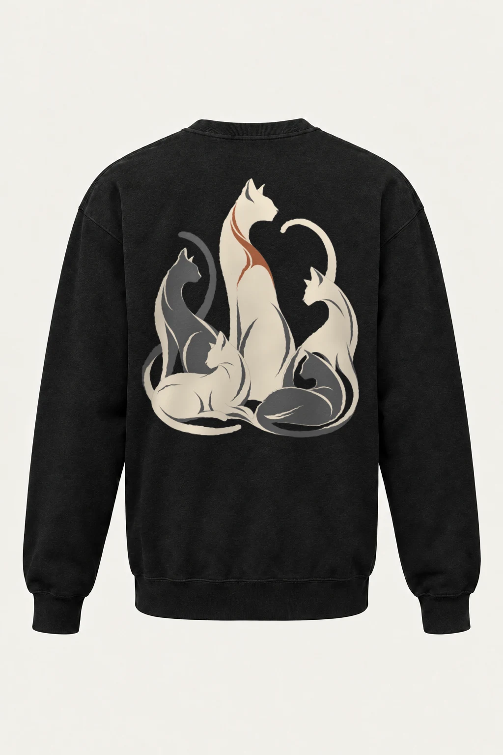 "Intertwined Five Cats" Heavy Blend Unisex Crewneck Sweatshirt