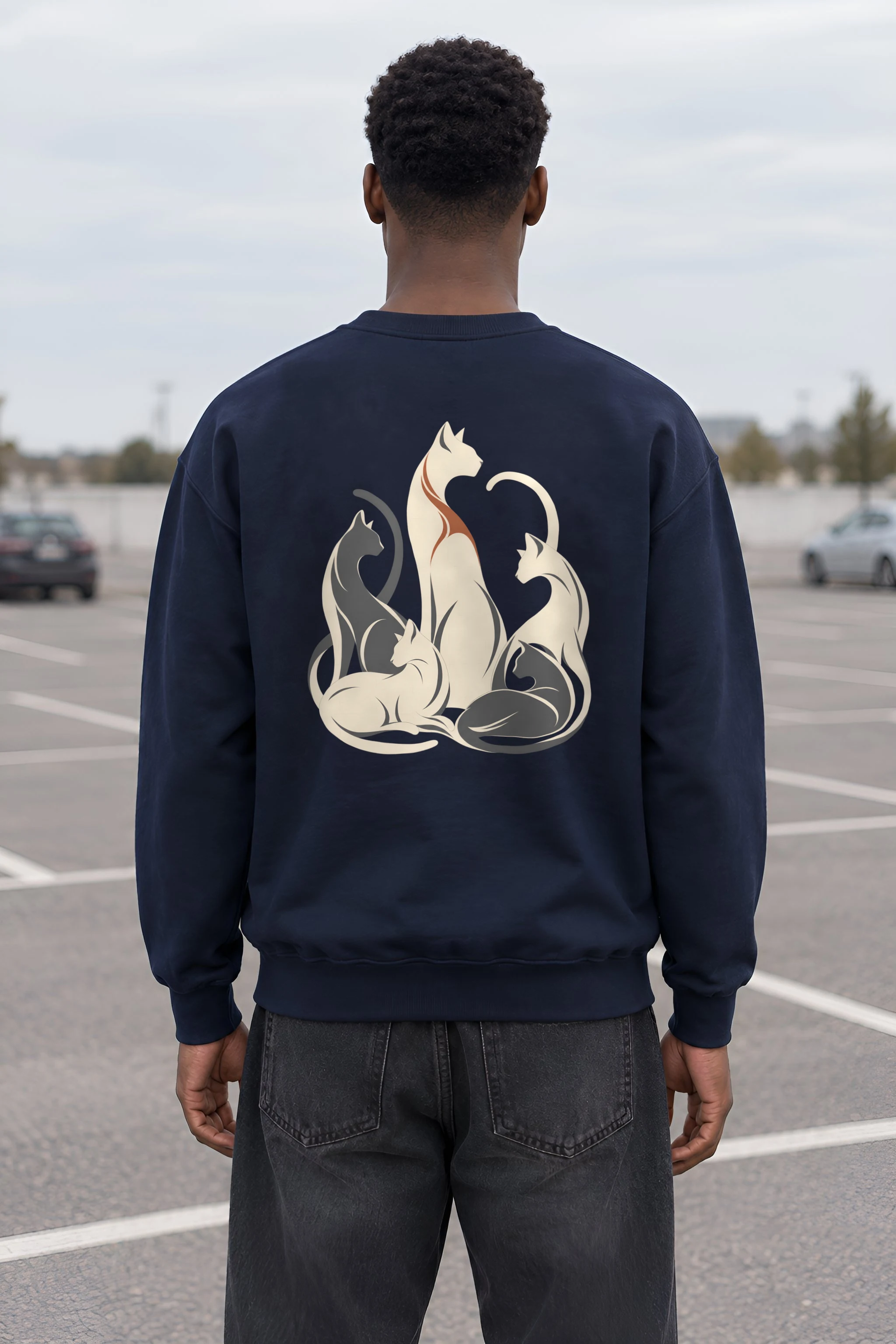 "Intertwined Five Cats" Heavy Blend Unisex Crewneck Sweatshirt