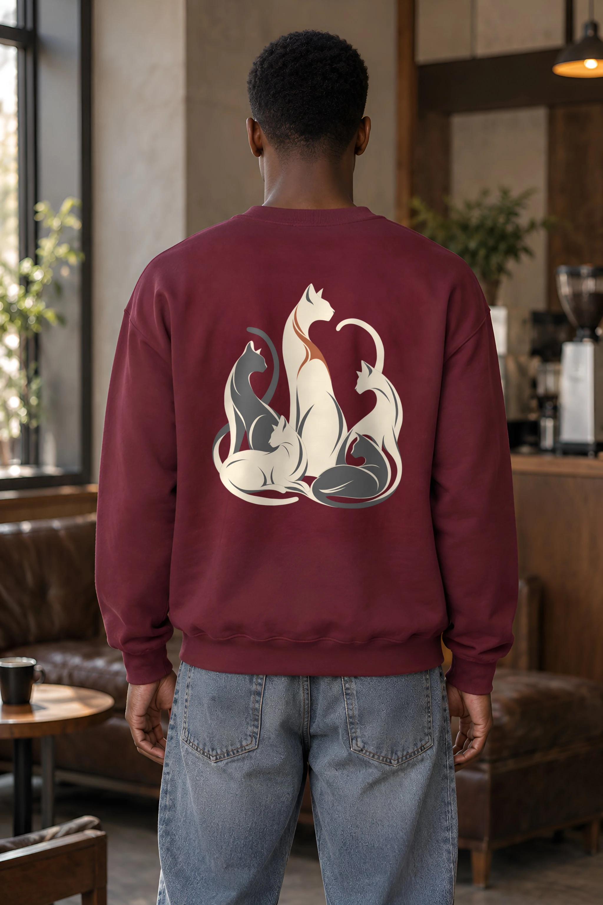 "Intertwined Five Cats" Heavy Blend Unisex Crewneck Sweatshirt
