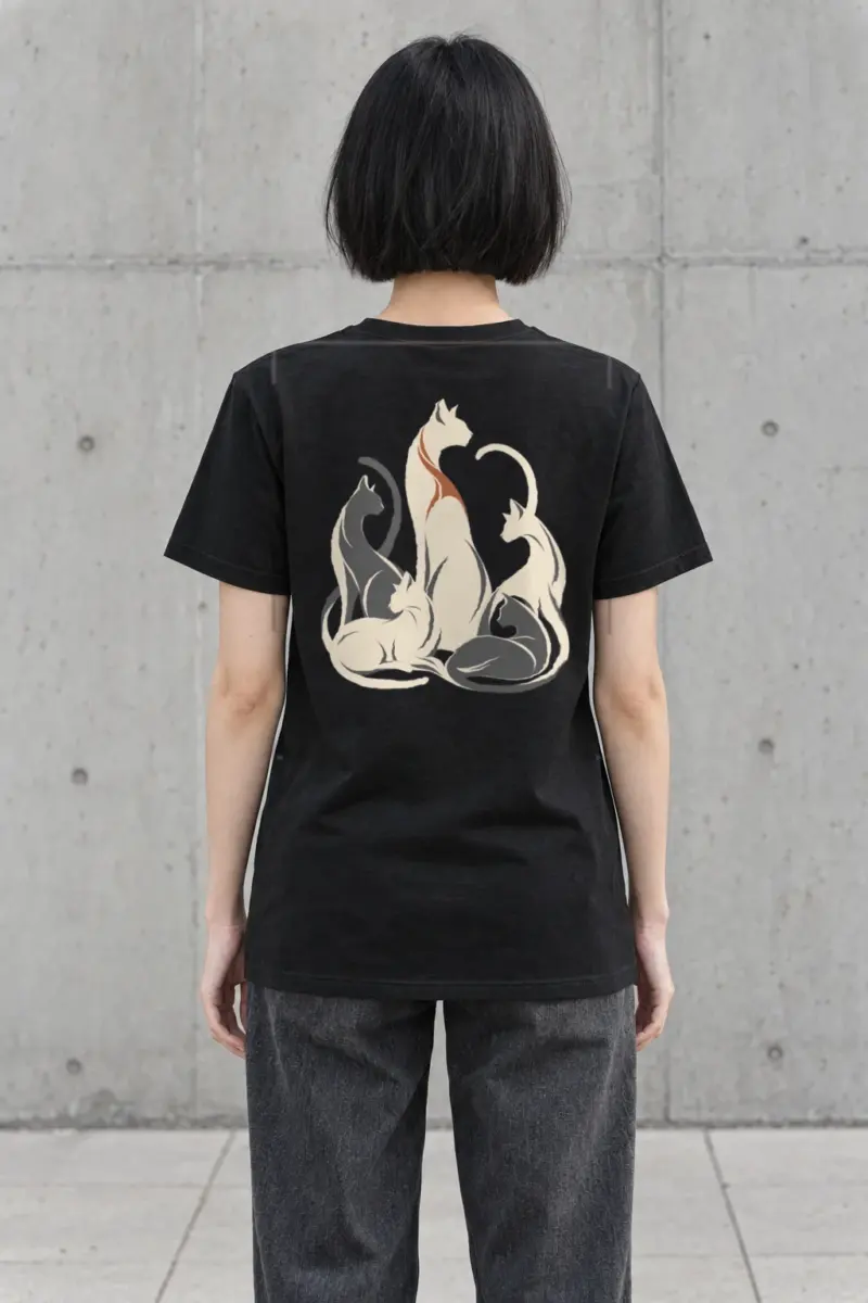 "Intertwined Five Cats" Heavyweight Unisex Crewneck T-shirt