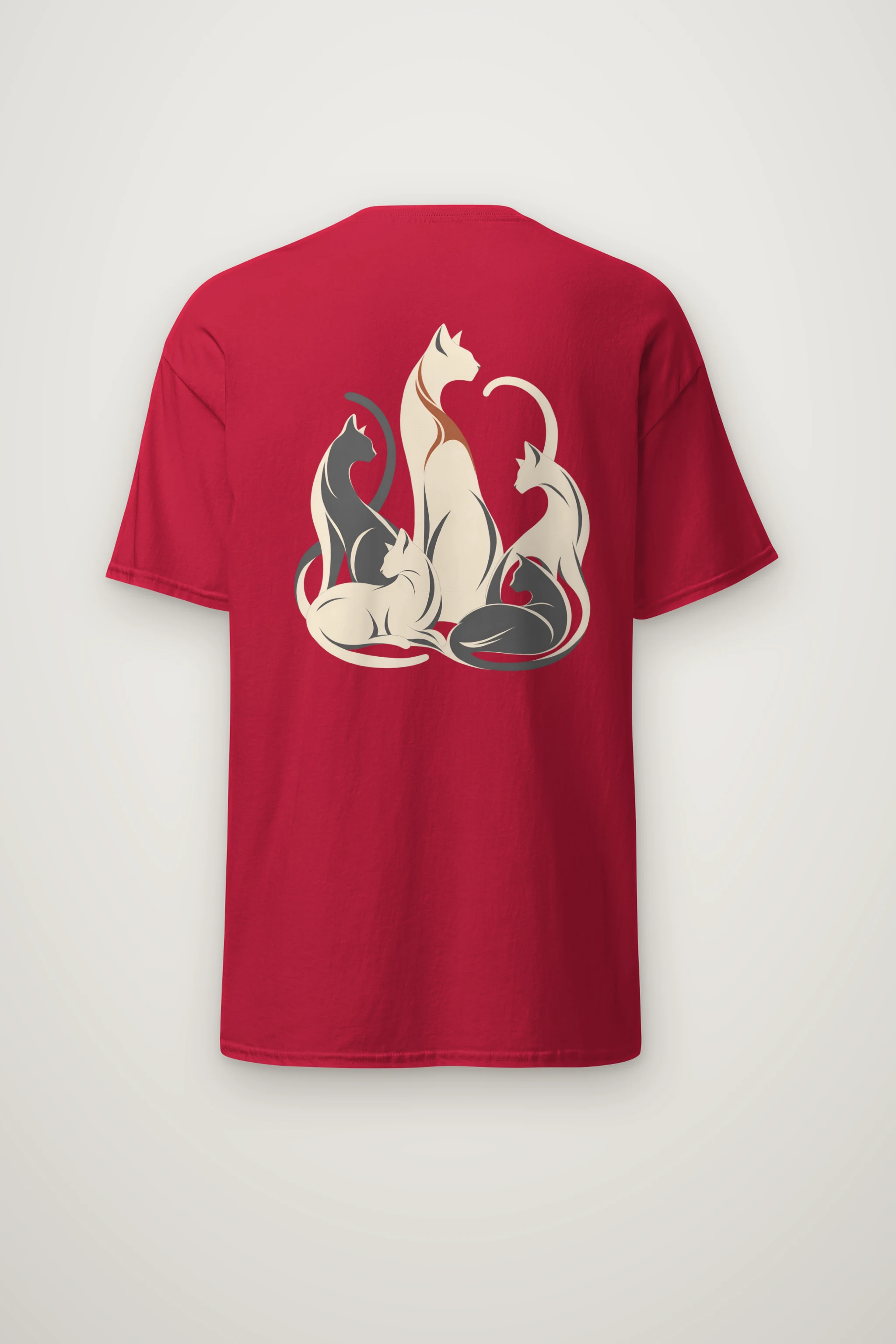 "Intertwined Five Cats" Heavyweight Unisex Crewneck T-shirt