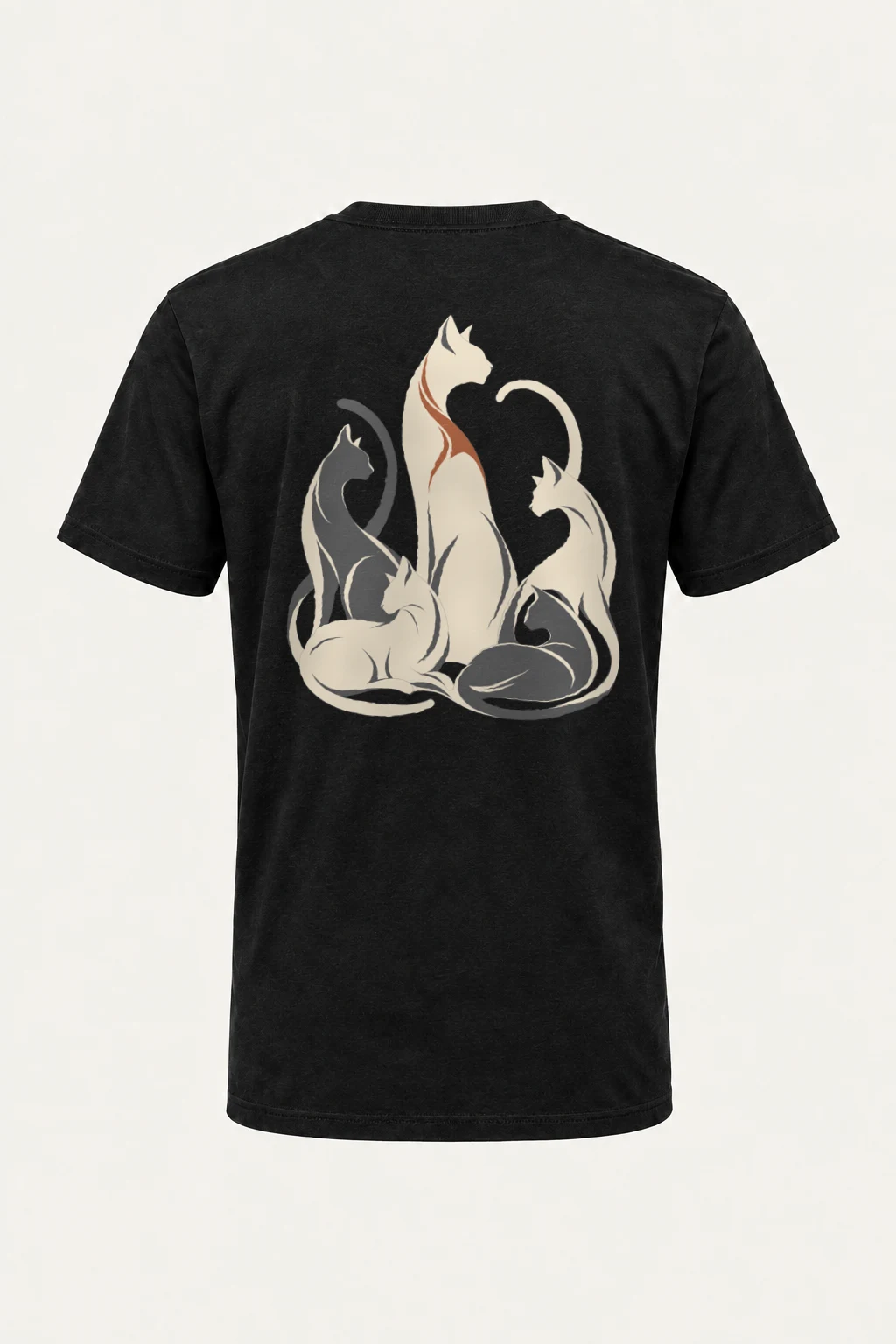 "Intertwined Five Cats" Heavyweight Unisex Crewneck T-shirt | Gildan 5000