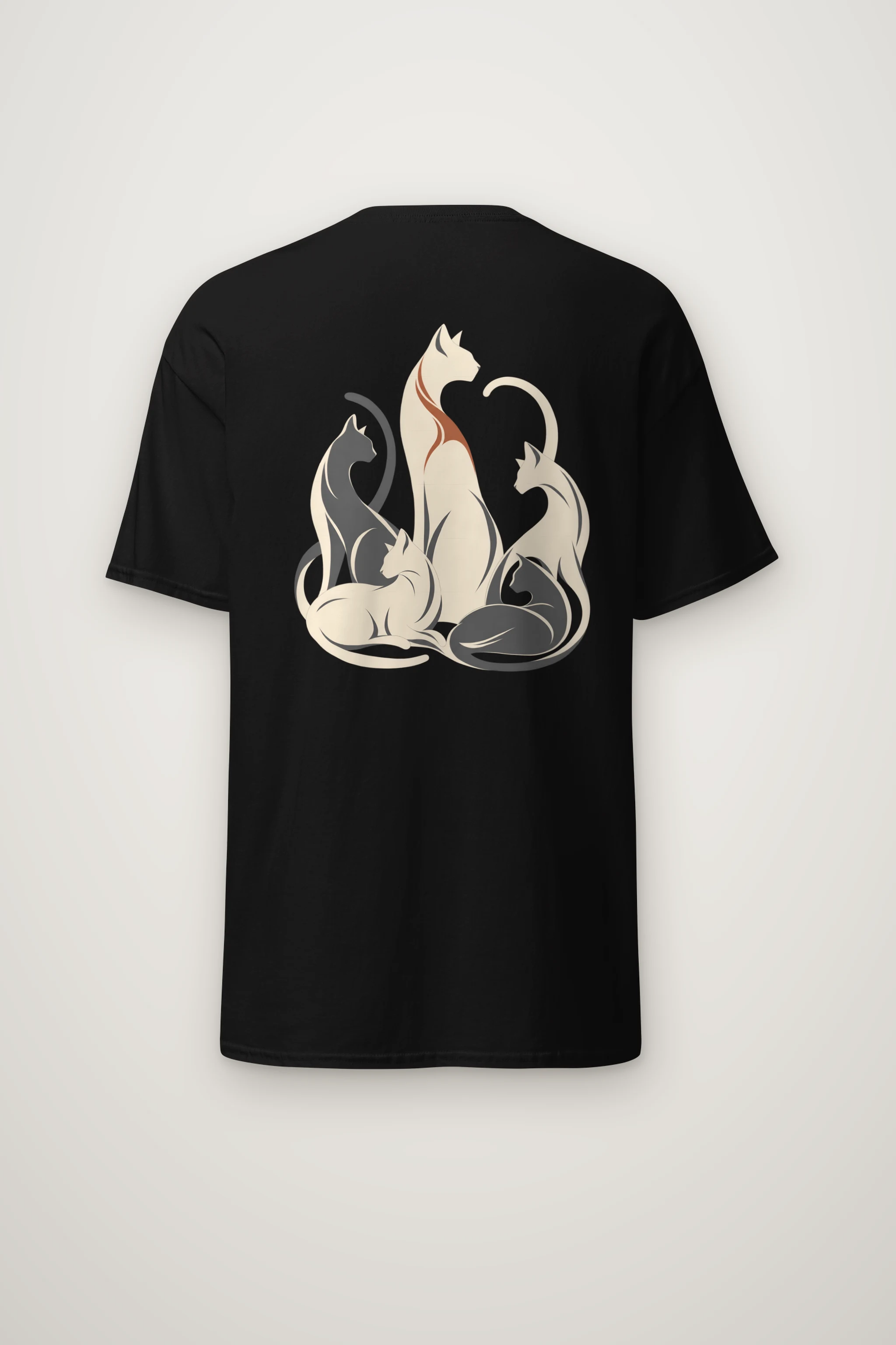 "Intertwined Five Cats" Heavyweight Unisex Crewneck T-shirt