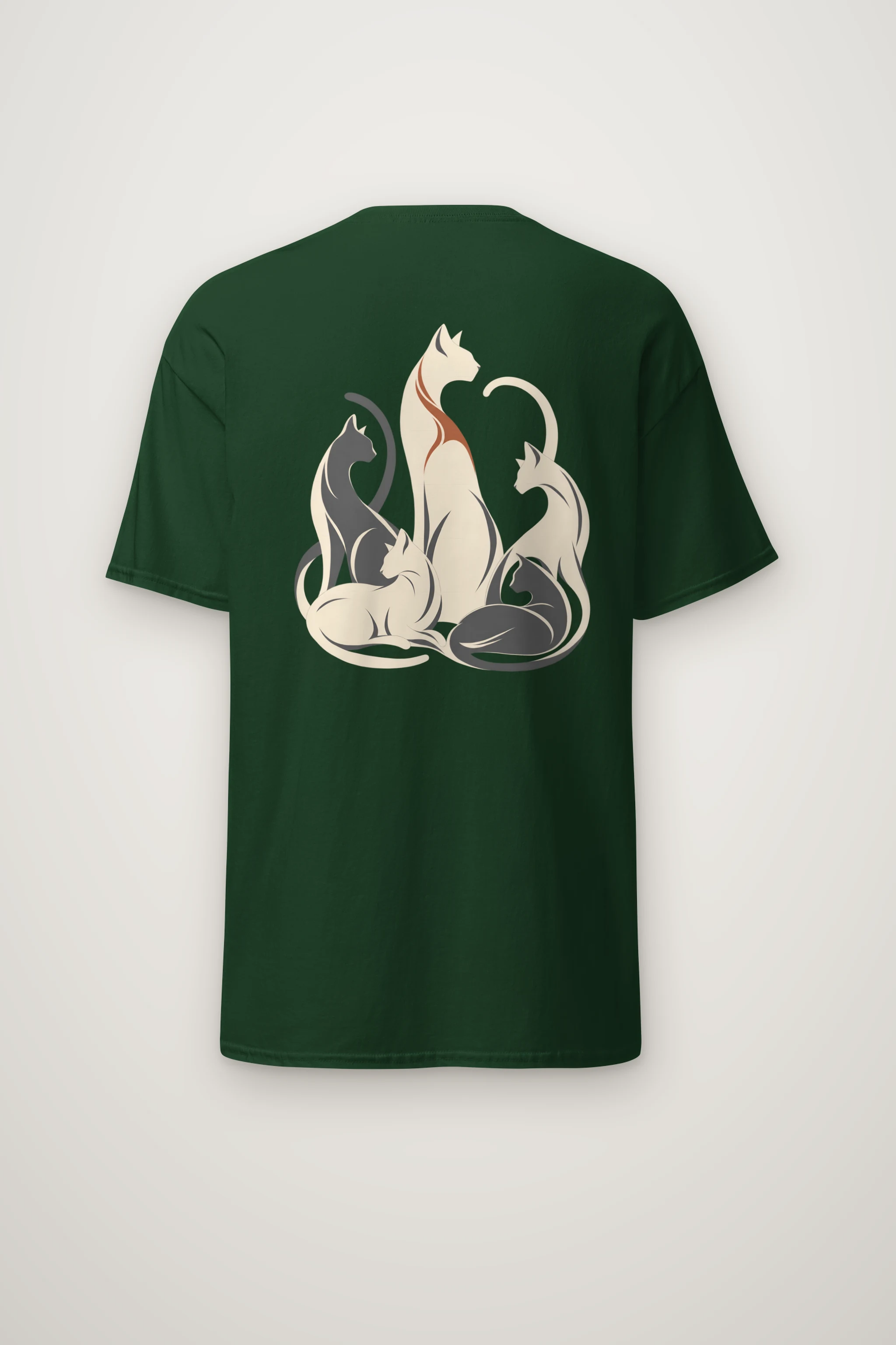 "Intertwined Five Cats" Heavyweight Unisex Crewneck T-shirt