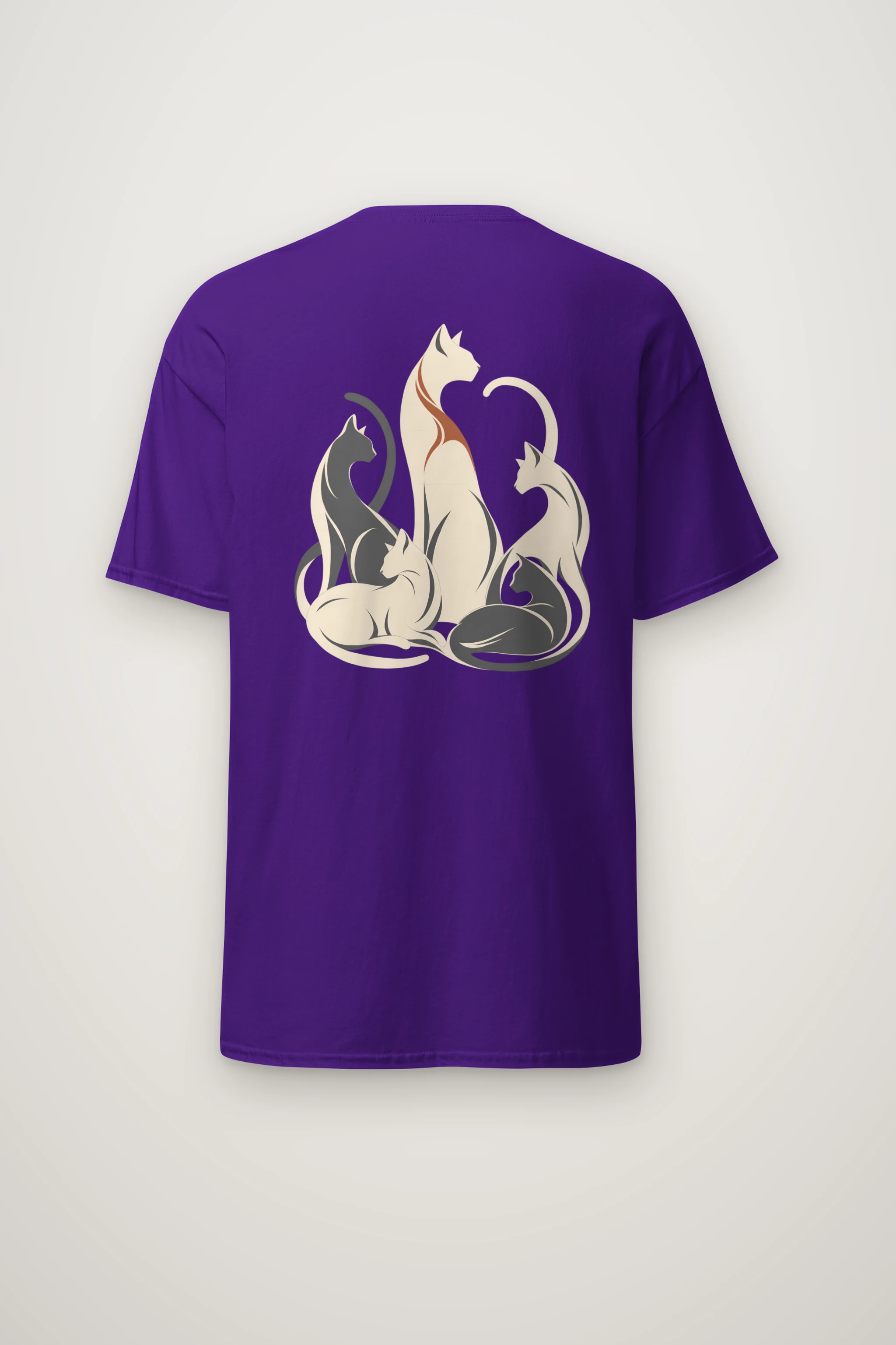 "Intertwined Five Cats" Heavyweight Unisex Crewneck T-shirt
