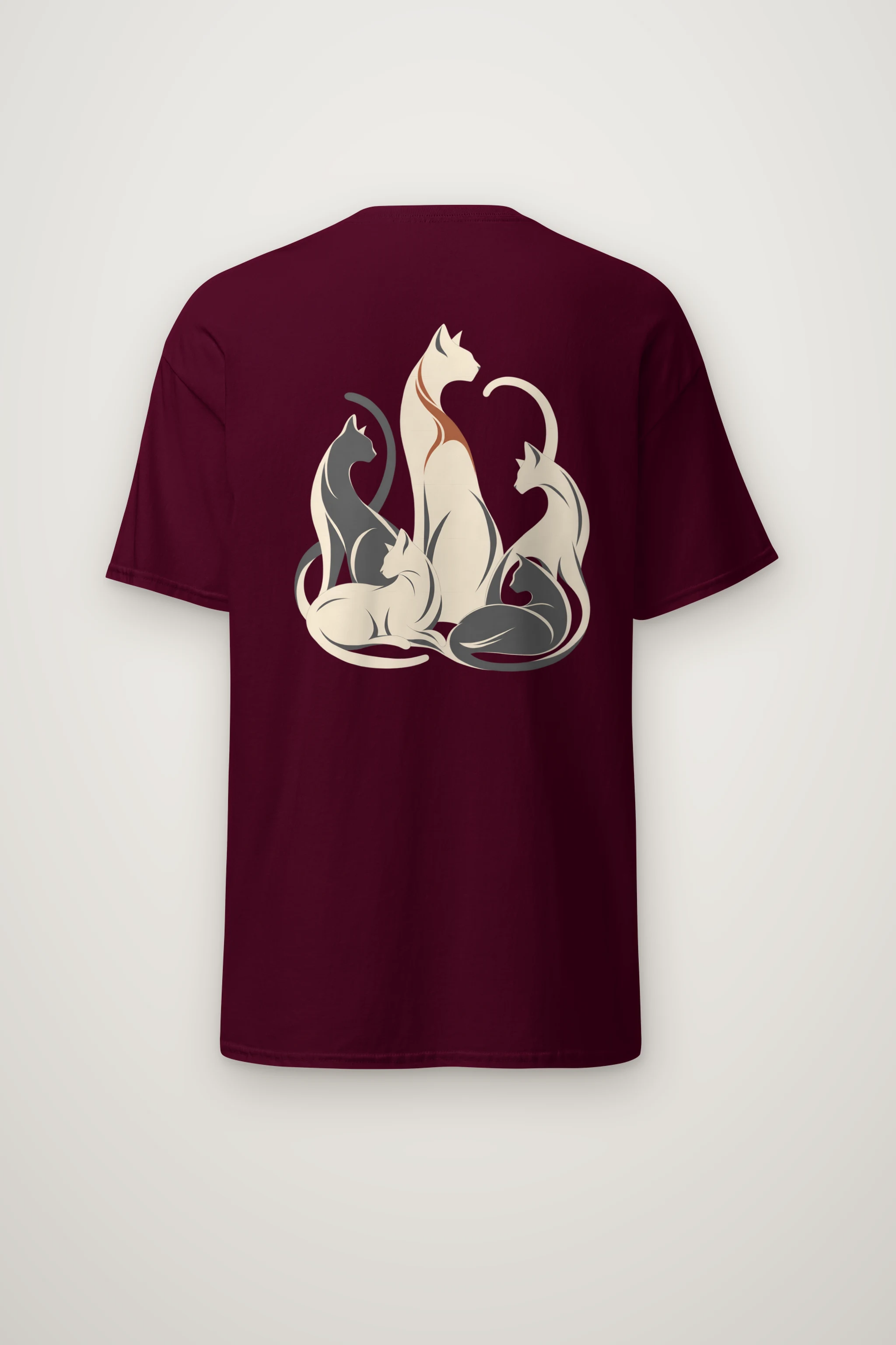 "Intertwined Five Cats" Heavyweight Unisex Crewneck T-shirt