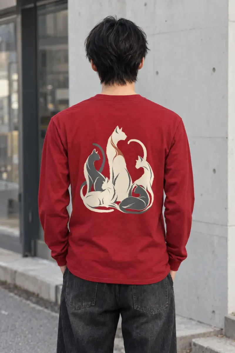 "Intertwined Five Cats" Unisex Longsleeve T-shirt