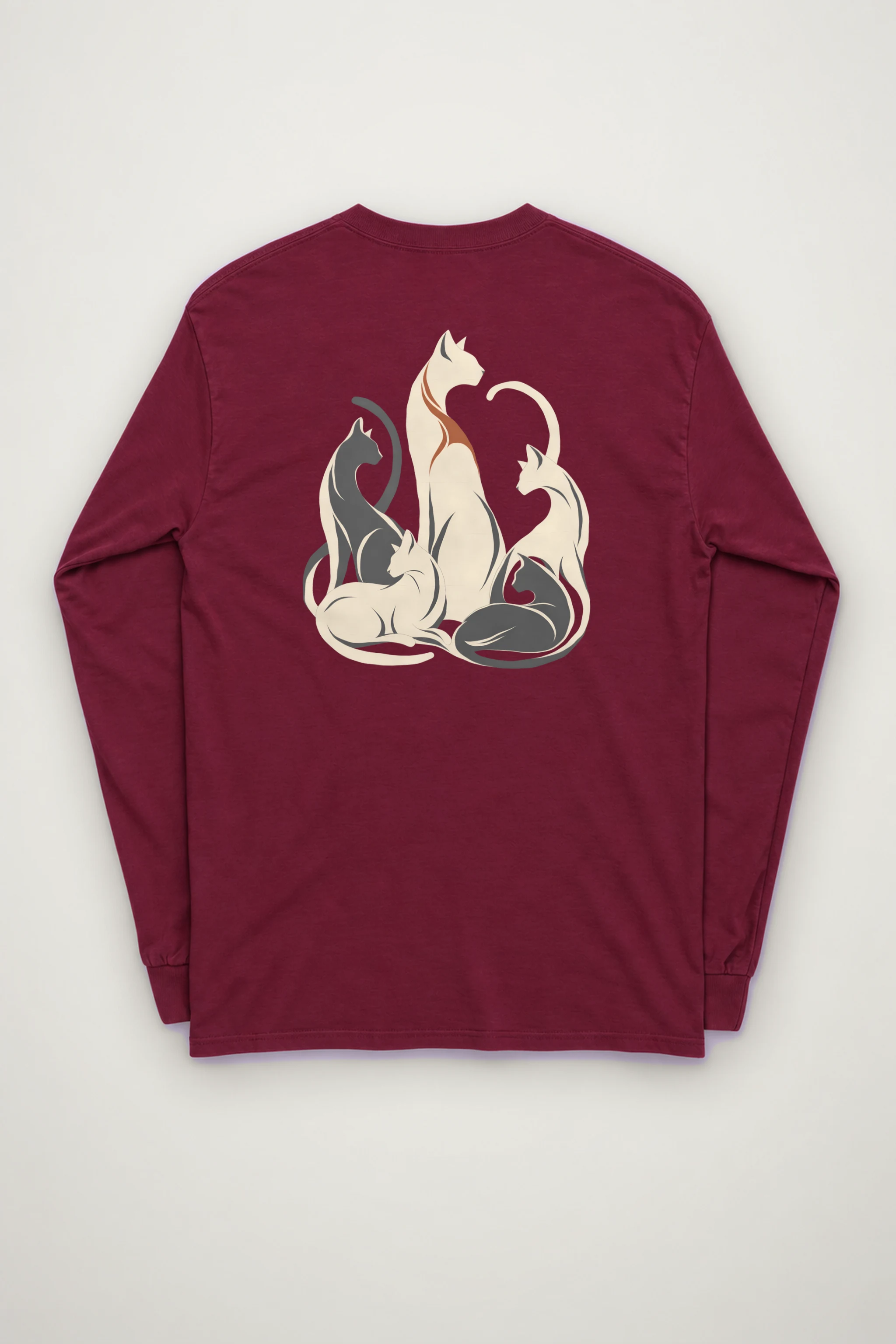 "Intertwined Five Cats" Unisex Longsleeve T-shirt