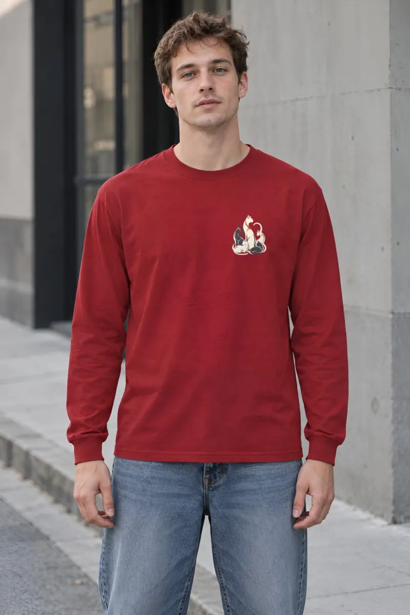 "Intertwined Five Cats" Unisex Longsleeve T-shirt