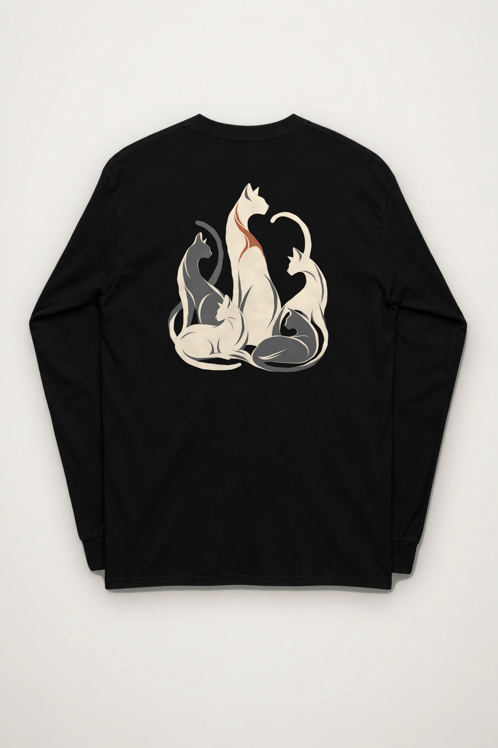 "Intertwined Five Cats" Unisex Longsleeve T-shirt