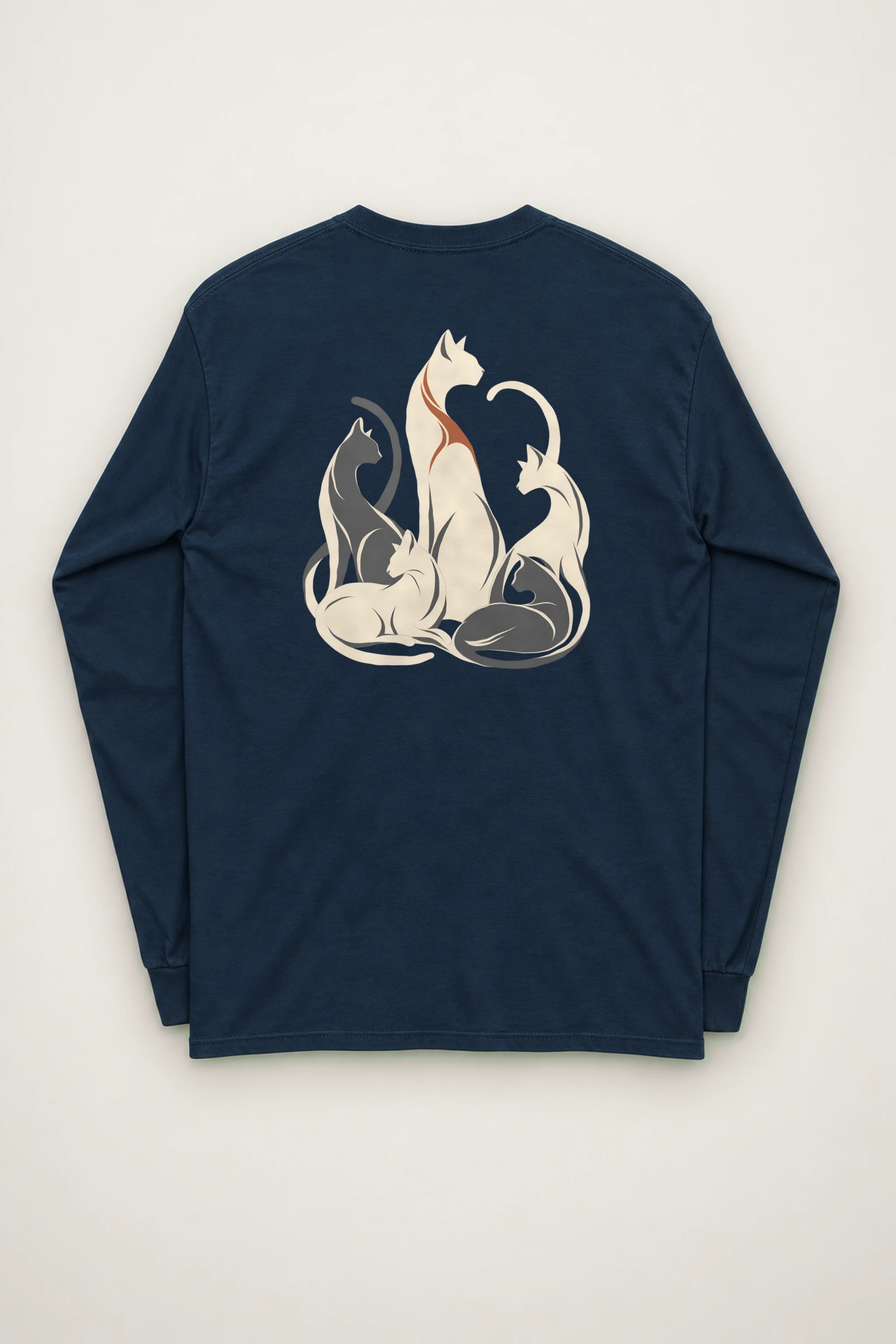 "Intertwined Five Cats" Unisex Longsleeve T-shirt