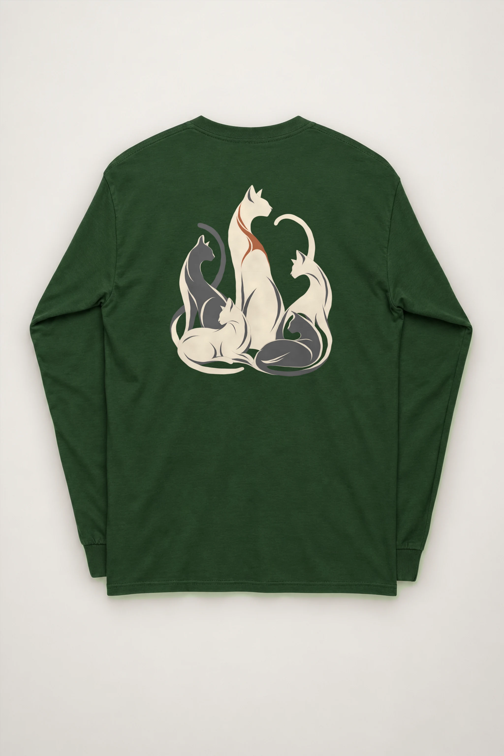 "Intertwined Five Cats" Unisex Longsleeve T-shirt