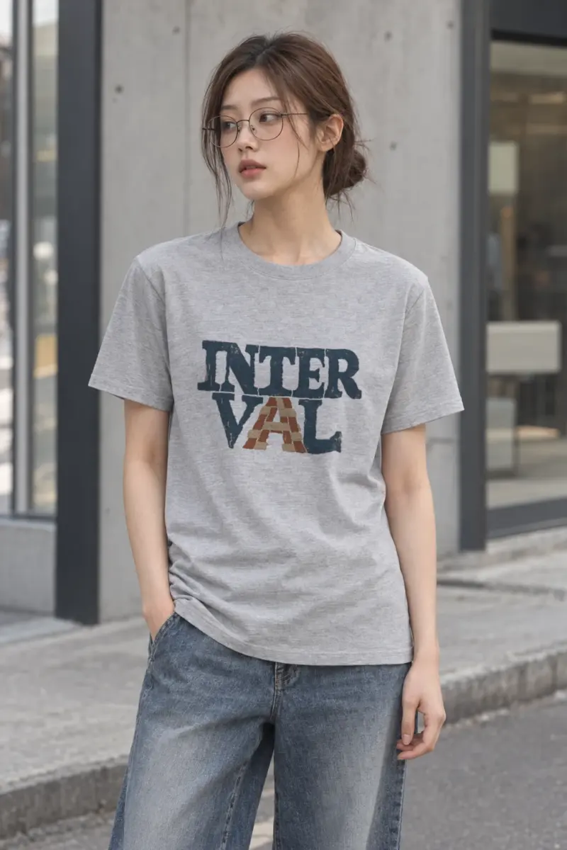 "Interval Brick" Heavyweight Unisex Crewneck T-shirt