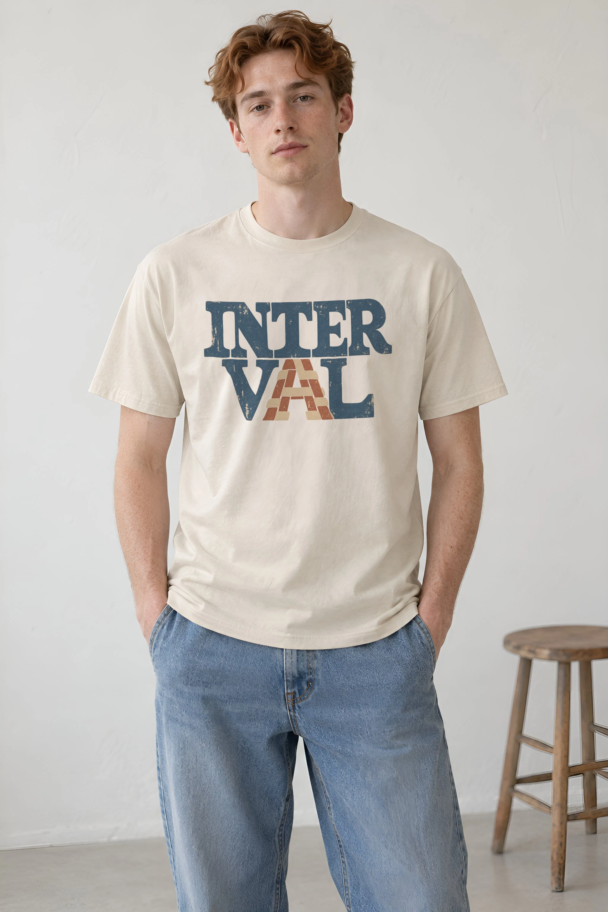 "Interval Brick" Heavyweight Unisex Crewneck T-shirt