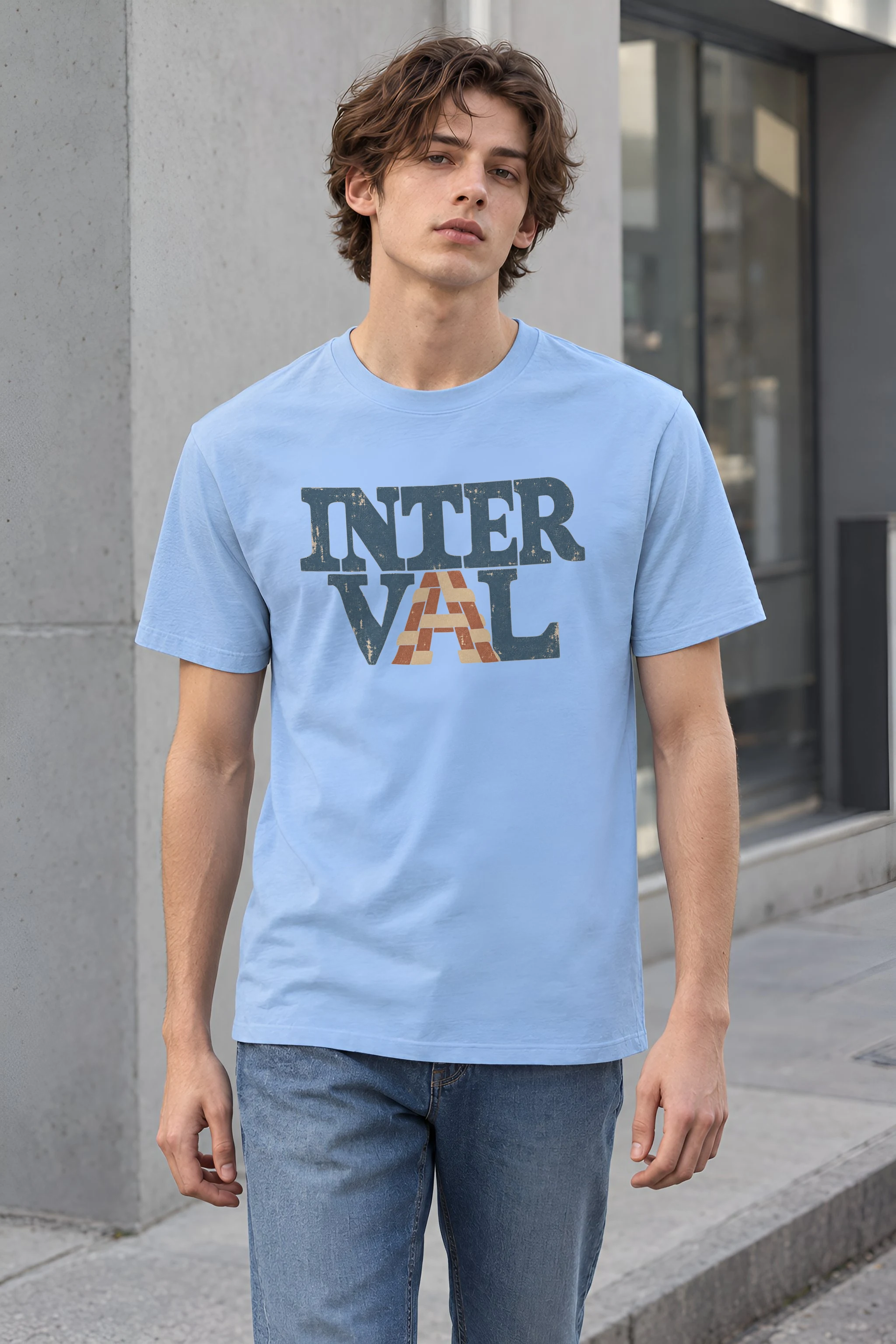 "Interval Brick" Heavyweight Unisex Crewneck T-shirt