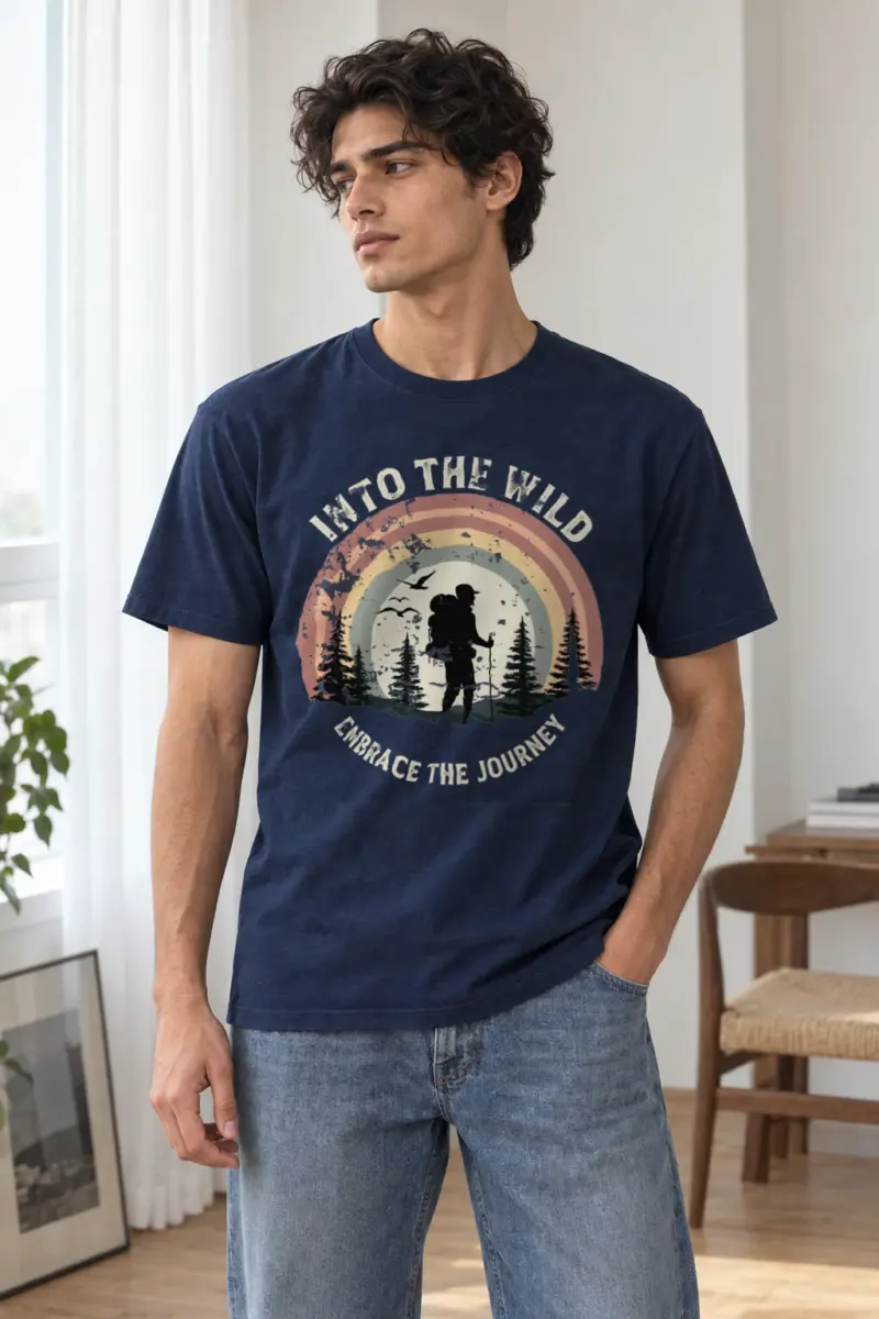 "Into The Wild" Heavyweight Unisex Crewneck T-shirt | Gildan 5000