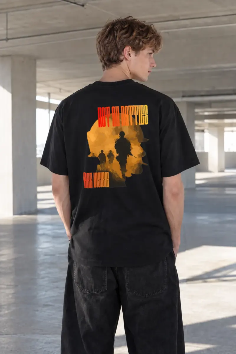 "Invisible Battles" Heavyweight Unisex Crewneck T-shirt | Gildan 5000