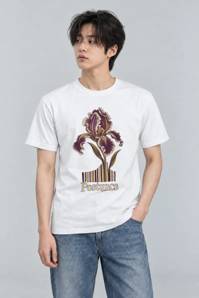 "Iris Botanical Register" Heavyweight Unisex Crewneck T-shirt | Gildan 5000